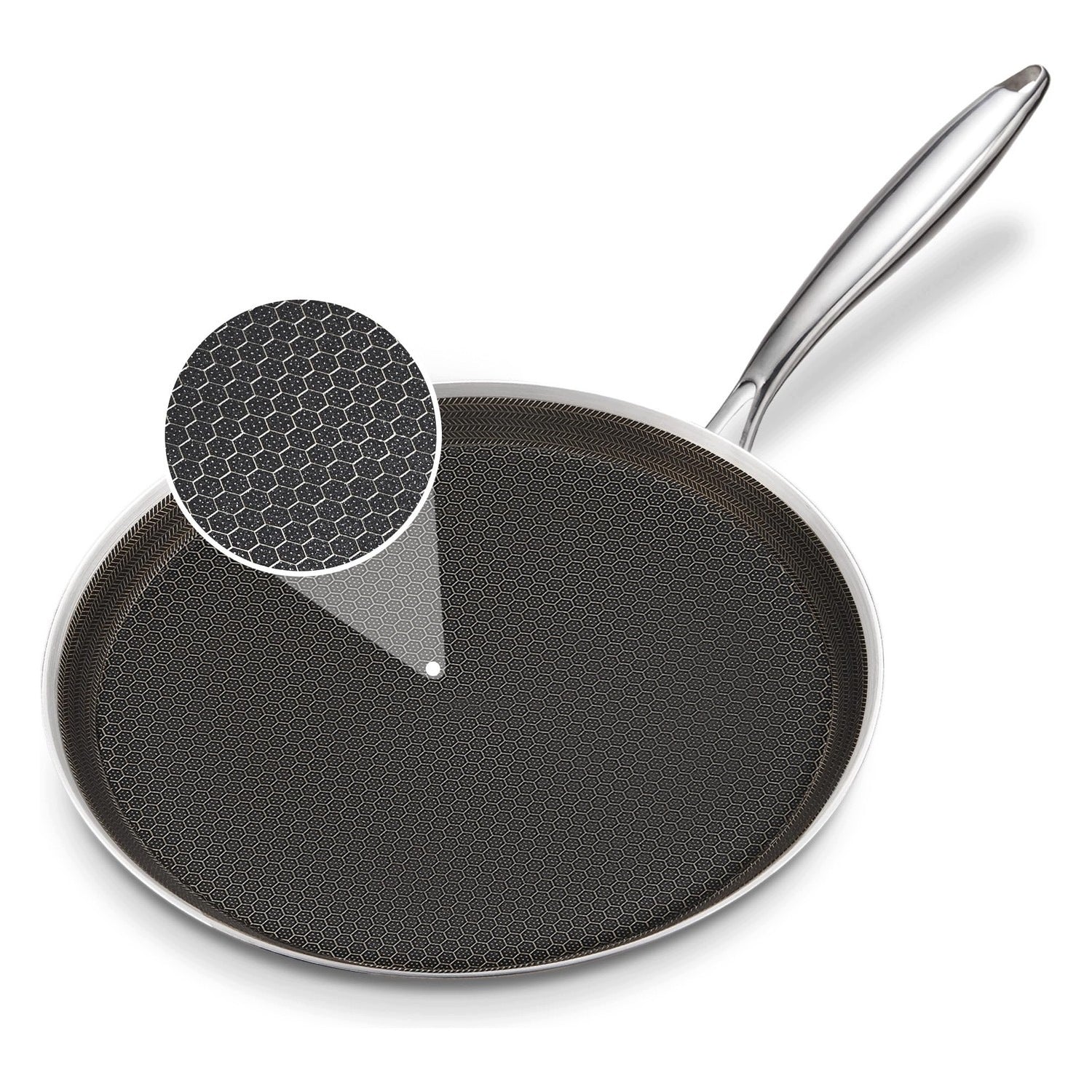 Stainless steel crepe pan - 28 cm - non-stick - induction