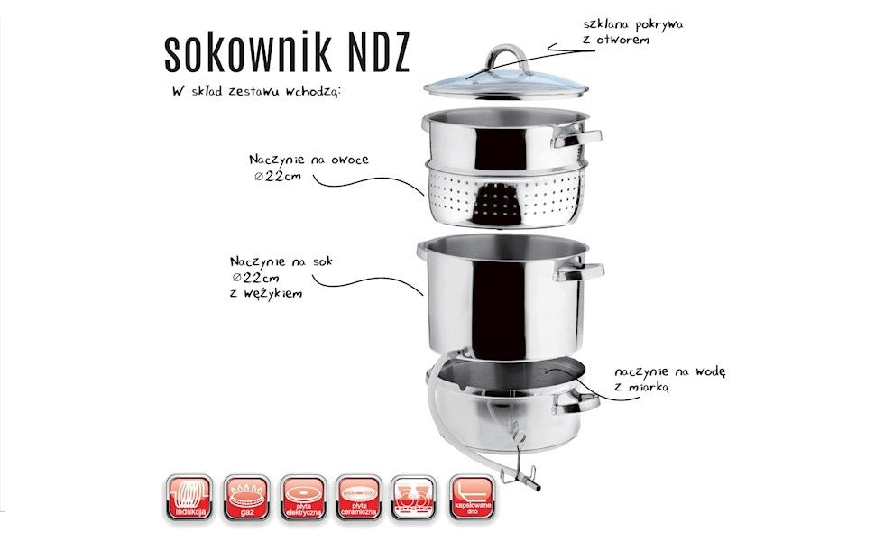 Stainless steel juicer 8 L Galicja Brand Galicja