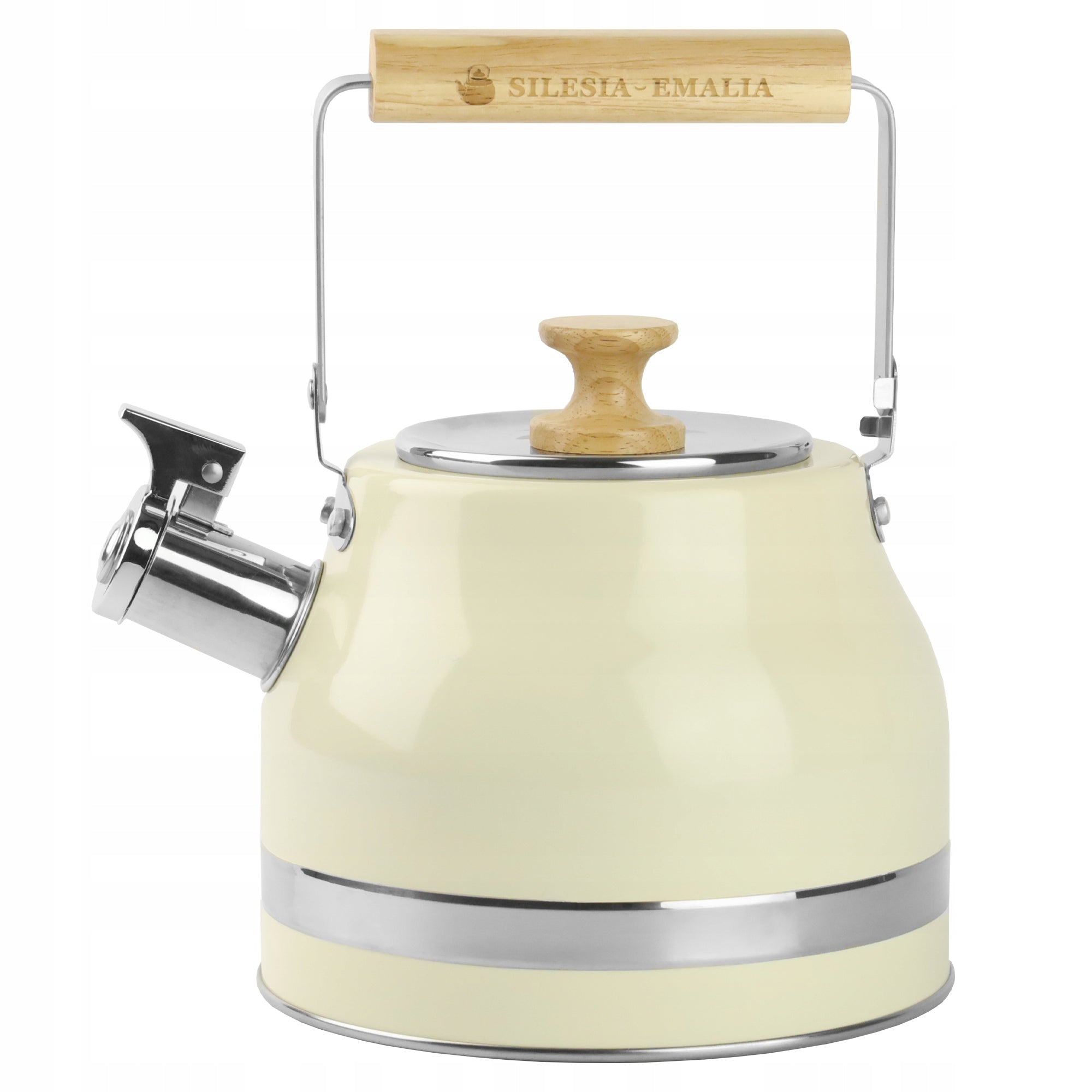 Stainless steel kettle with whistle FELIKS 2,3L cream INDUCTION GAS