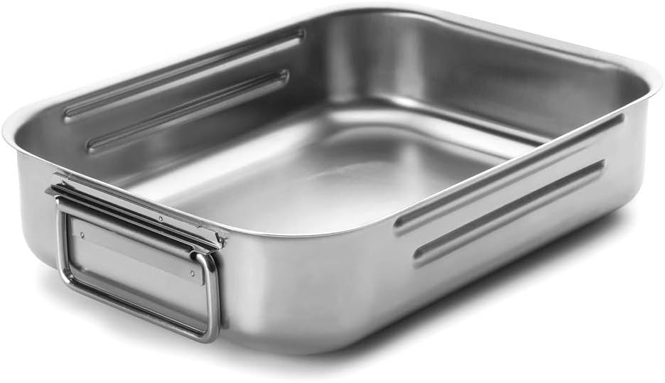 Stainless steel pan 18/10 size 40 x 28 x 9 cm