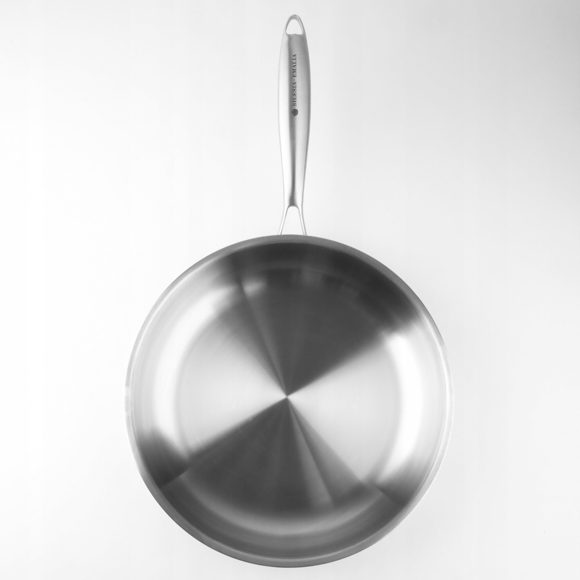 Stainless steel pan ESTERA 20cm INDUCTION TRADITIONAL STEEL GAS Brand Silesia Emalia