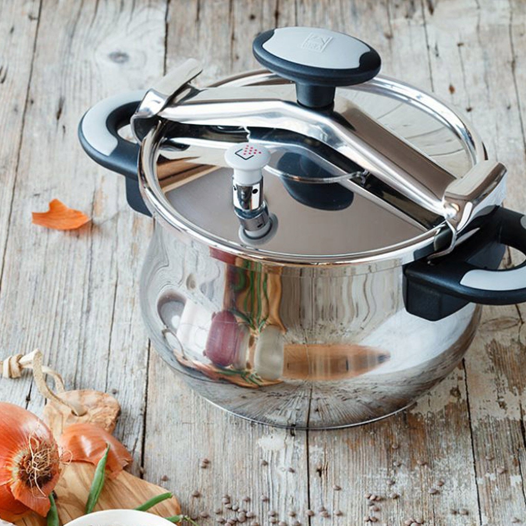Stainless steel pressure cooker, 24cm/11L, 'New Star' - BRA Brand Zilner