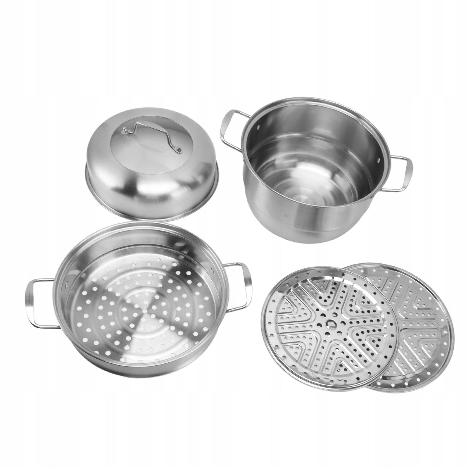 Stainless steel steam pot with handles on both sides 18 Dominant color multicolor
