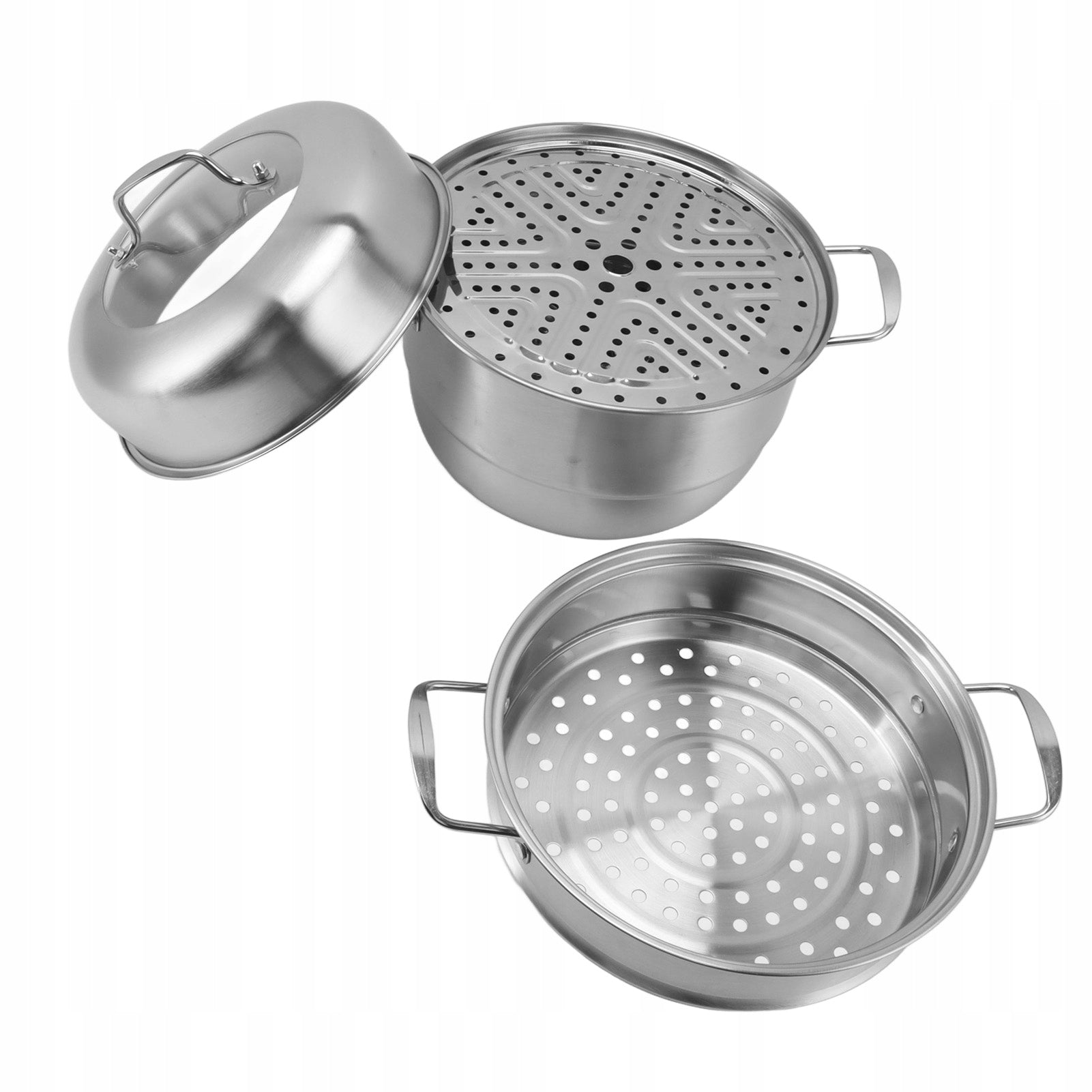 Stainless steel steam pot with handles on both sides 18