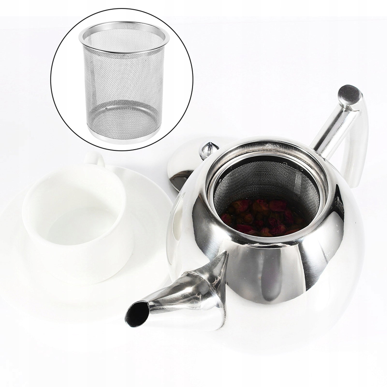 Stainless steel tea pot with infuser and filter (1000 ml) Brand no brand