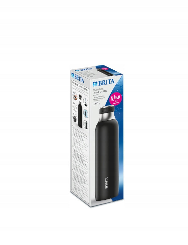 Stainless steel thermal bottle BRITA sodaTRIO 0,65l black Manufacturer code 4006387118488