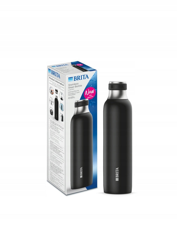 Stainless steel thermal bottle BRITA sodaTRIO 0,65l black