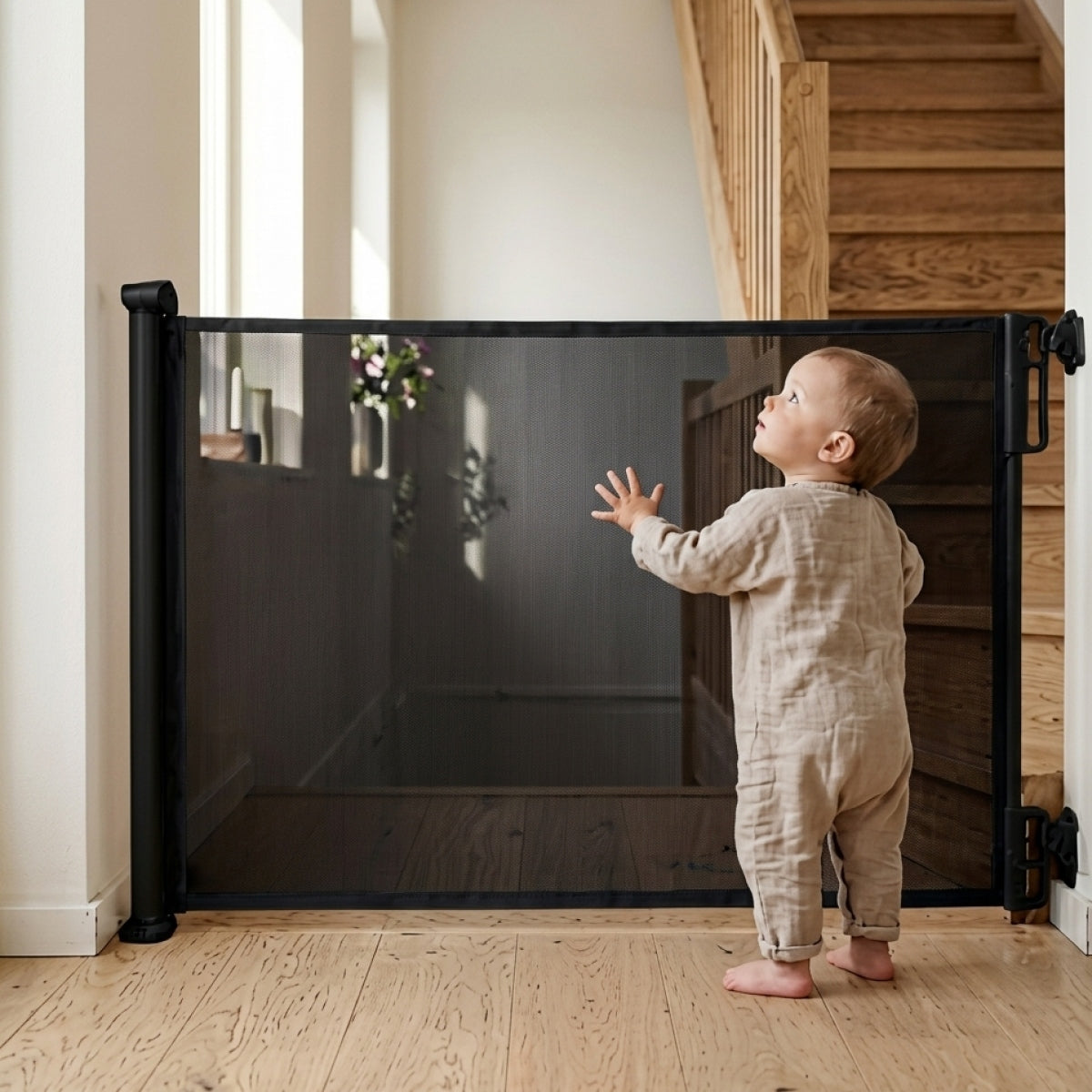 Stair Goal Twinky, Safety Goal Retractable, 58 x 145 cm, Black Manufacturer code 8719327725337