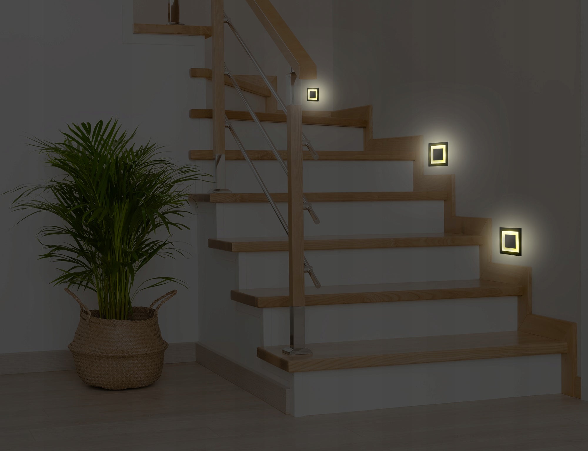 Staircase luminaire 230V LED lighting staircase light BLACK WARM 3000k Manufacturer code Oprawa schodowa czarna BIAŁA CIEPŁA 230v