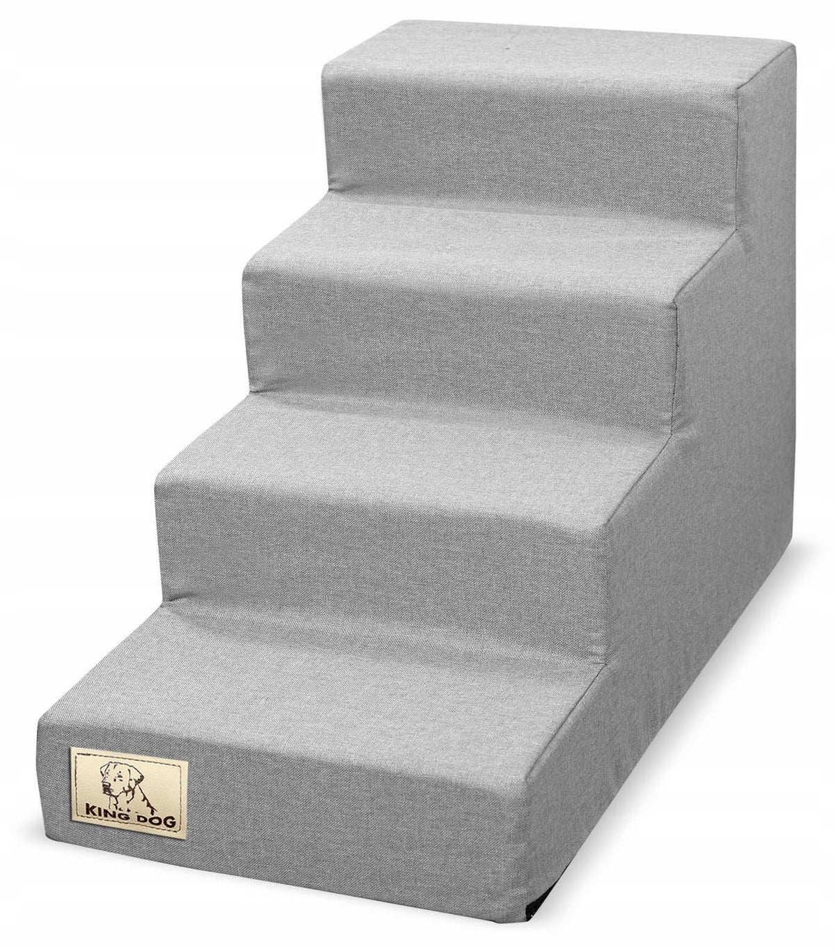 Stairs 4 steps detachable, antislip 60x40x30 cm linen grey