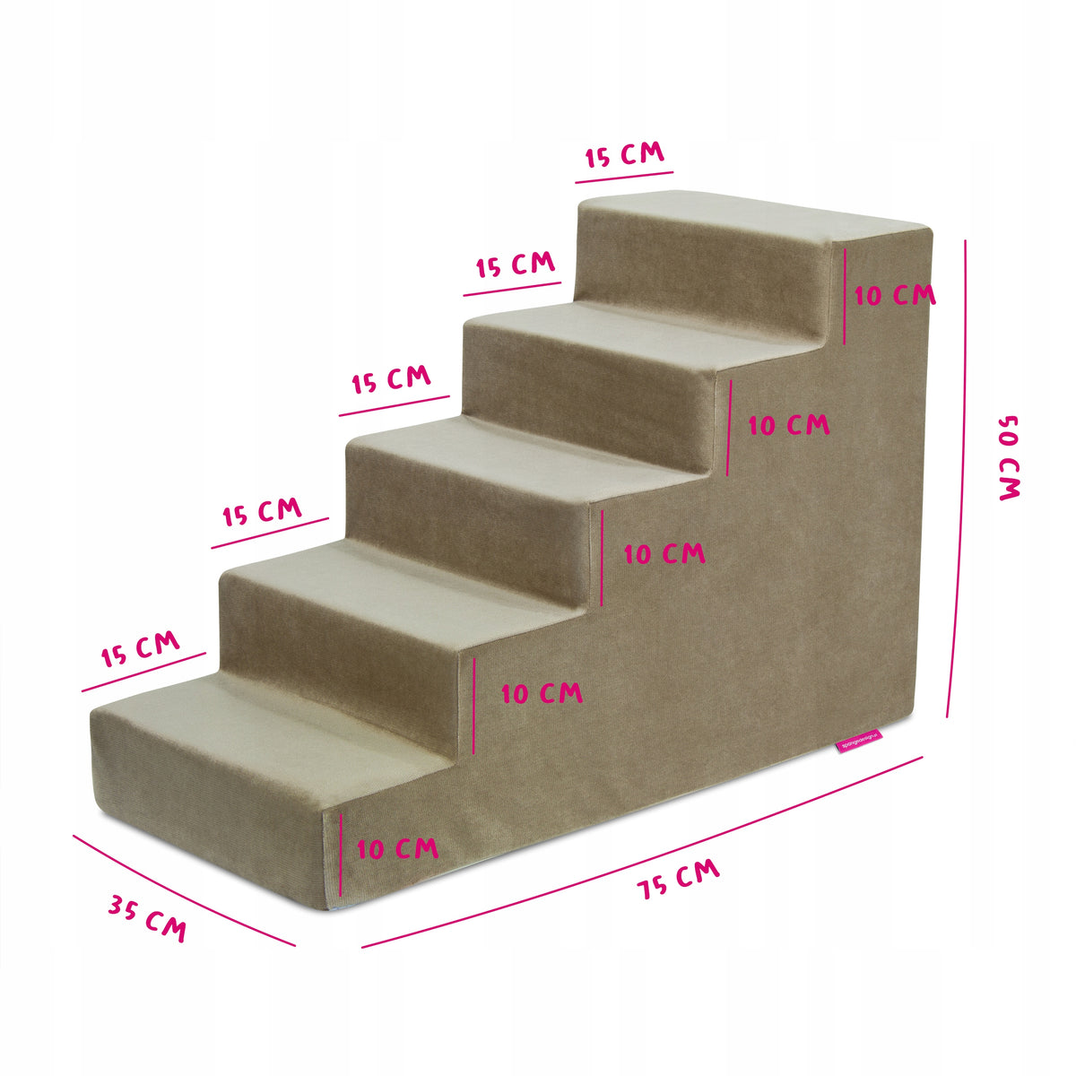 Stairs for small dog or cat 5 degrees - brown 50cm Brand no brand