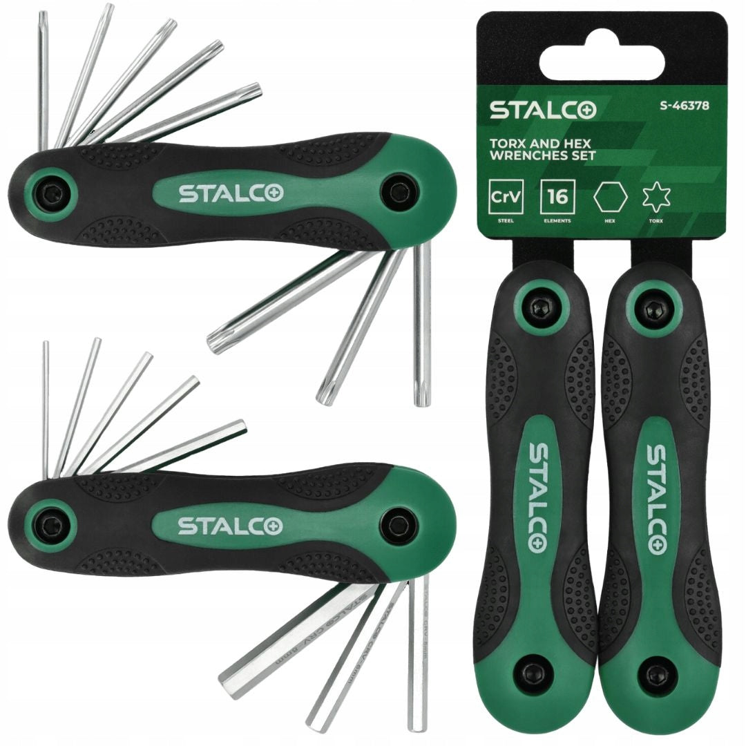 Stalco Set of keys torx and hex folding 16 elements