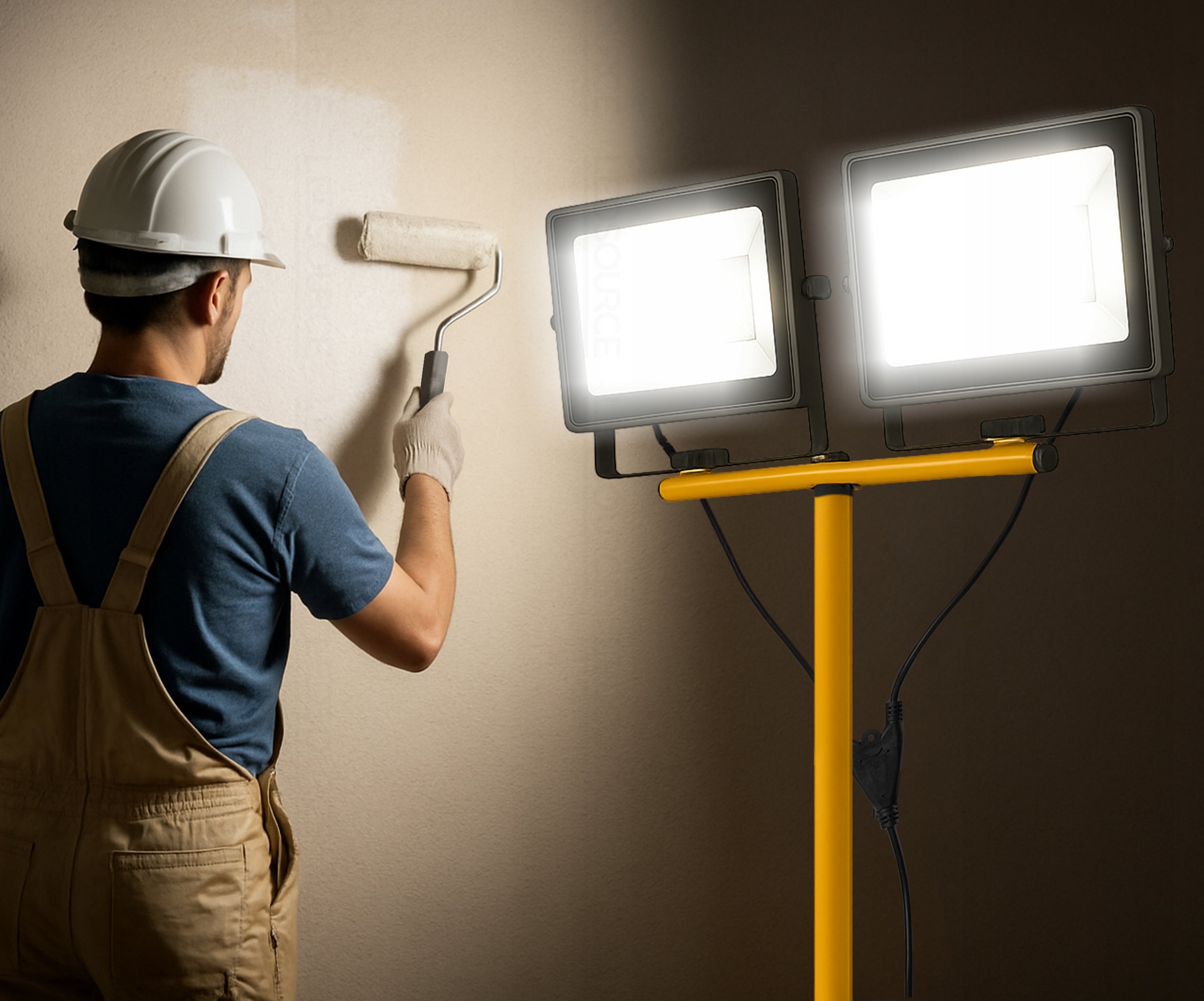 Stand Tripod 200W LED Floodlight Work Lamp Halogen Construction 2x 100W Manufacturer code 7230_S