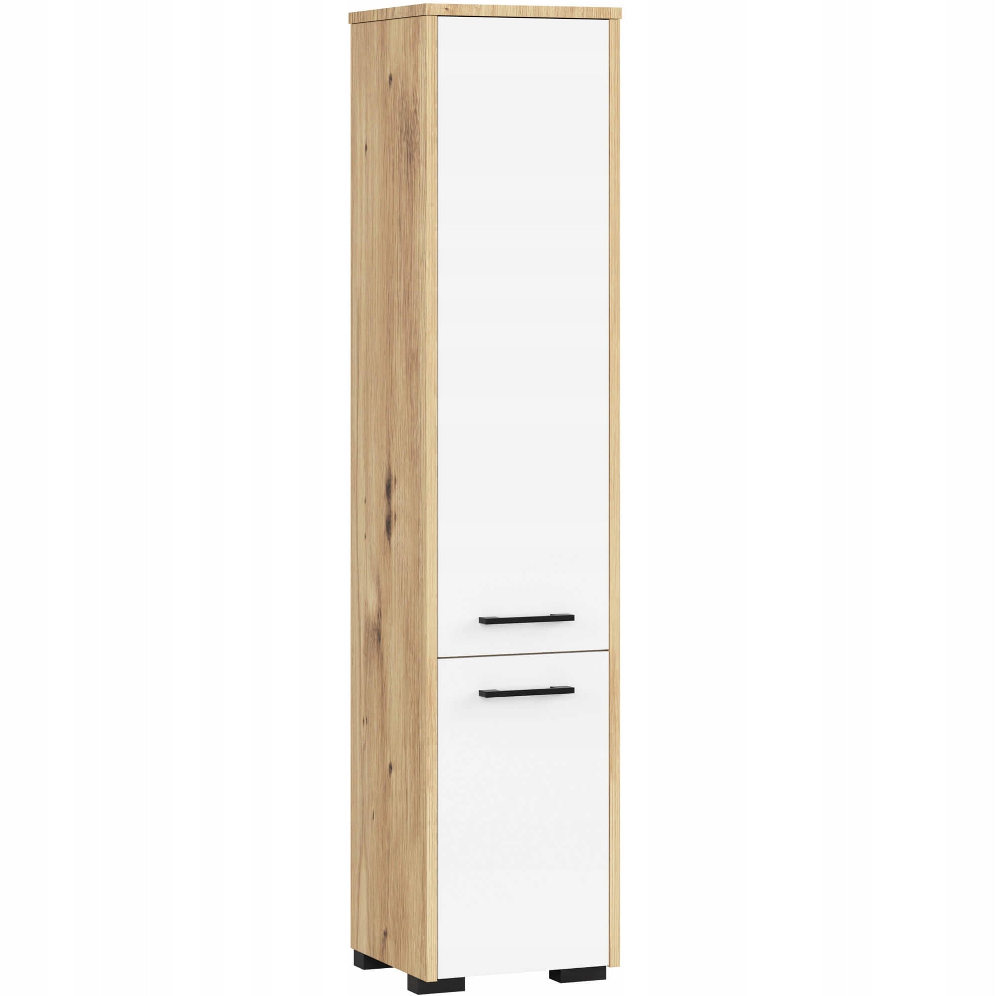 Standing Bathroom Cabinet 140 cm Bathroom Post Bookcase Oak Artisan White