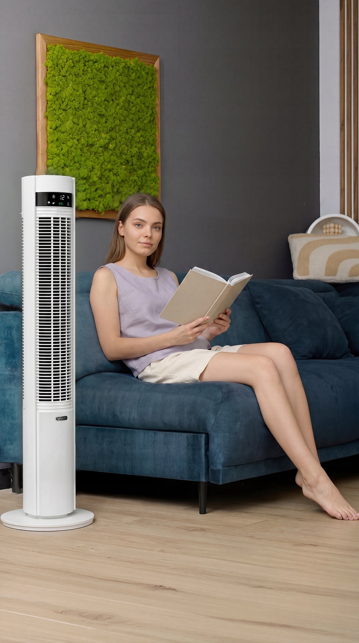 Standing Column Fan Quiet 19dB Yoer +12m Range 12 Power +Ionization Packaging status original
