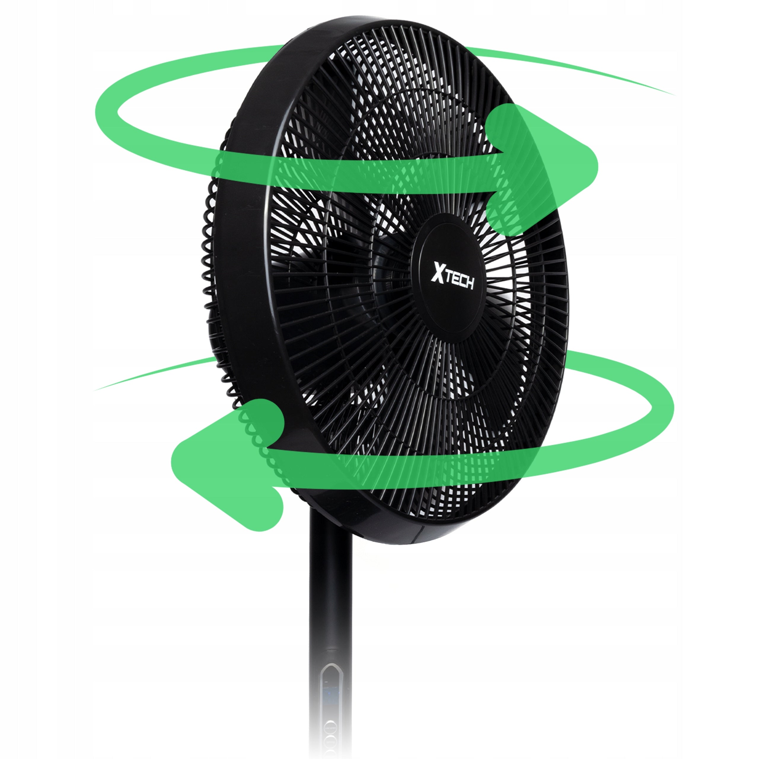 Standing Fan Quiet Strong 5 Shoulders Black Floor Windmill Home Office Functions height adjustment timer