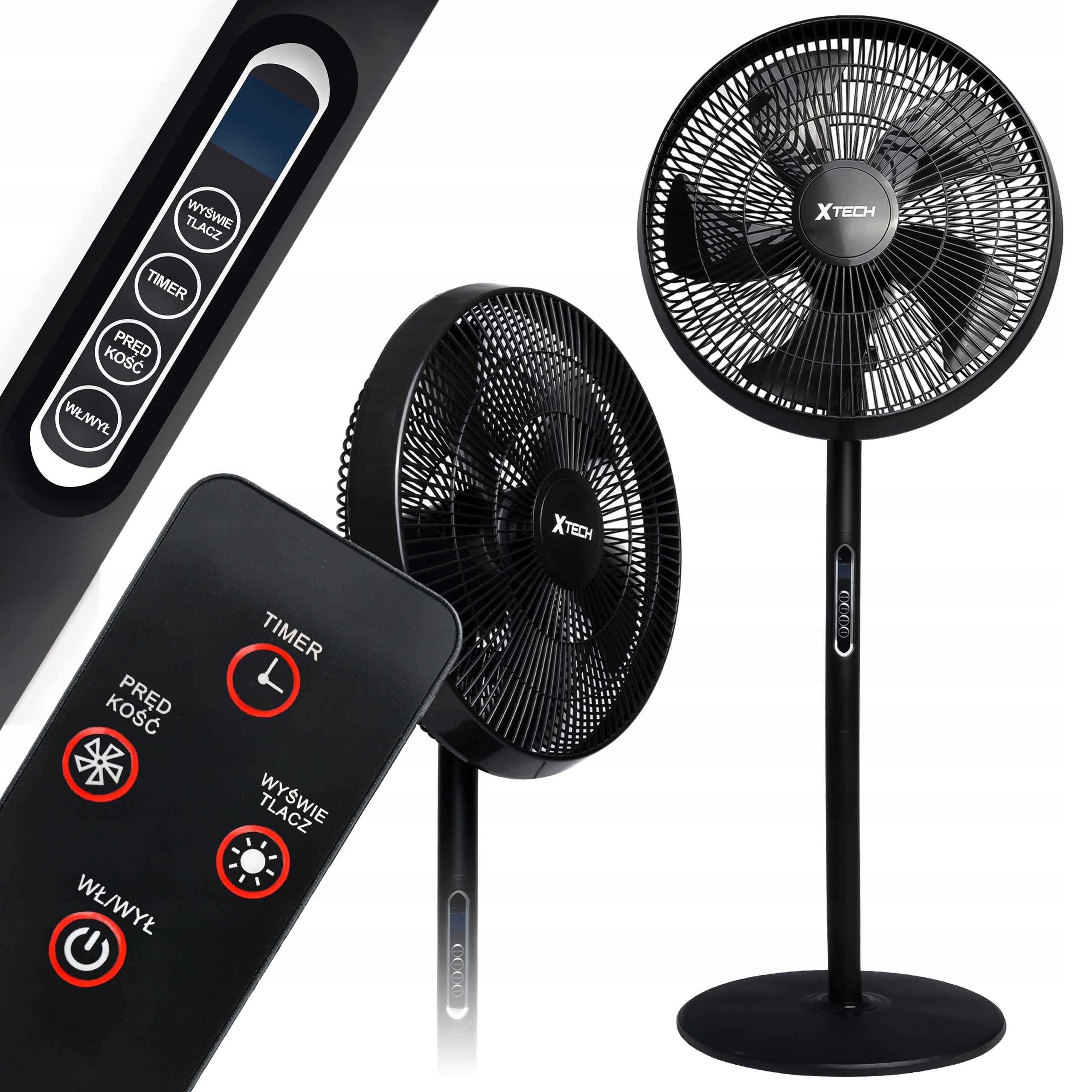 Standing Fan Quiet Strong 5 Shoulders Black Floor Windmill Home Office