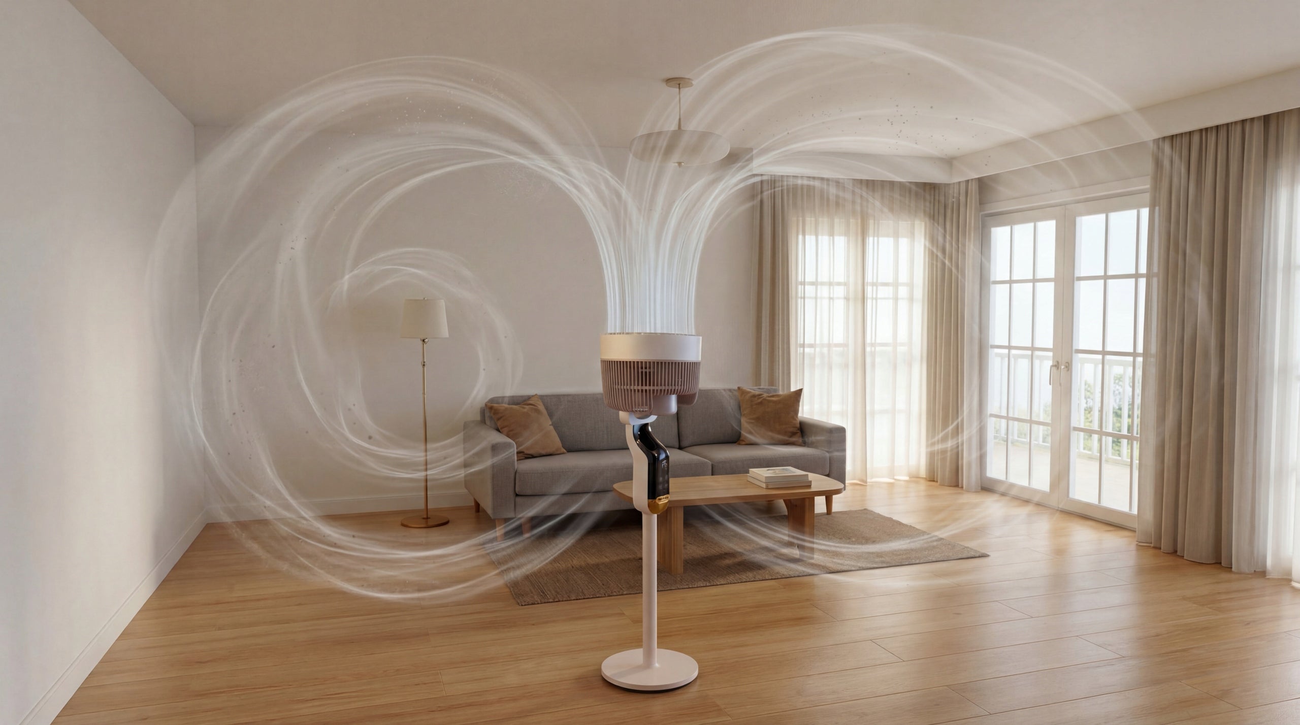 Standing Fan Silent Floor Windmill + OSCILLATION LED PILOT TIMER AROMA Fan type floor