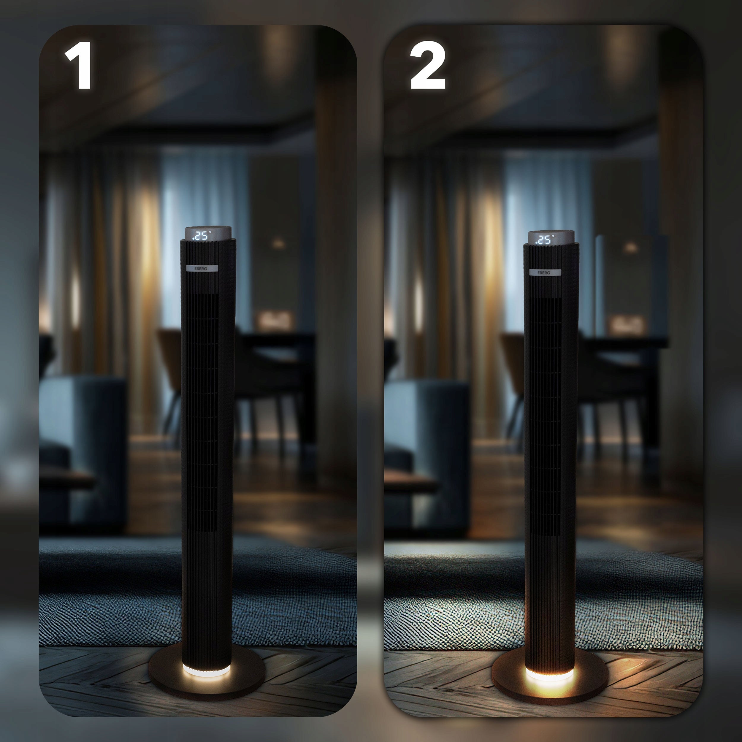 Standing column fan EBERG floor fan 117cm IONIZATION +AROMA Fan type column