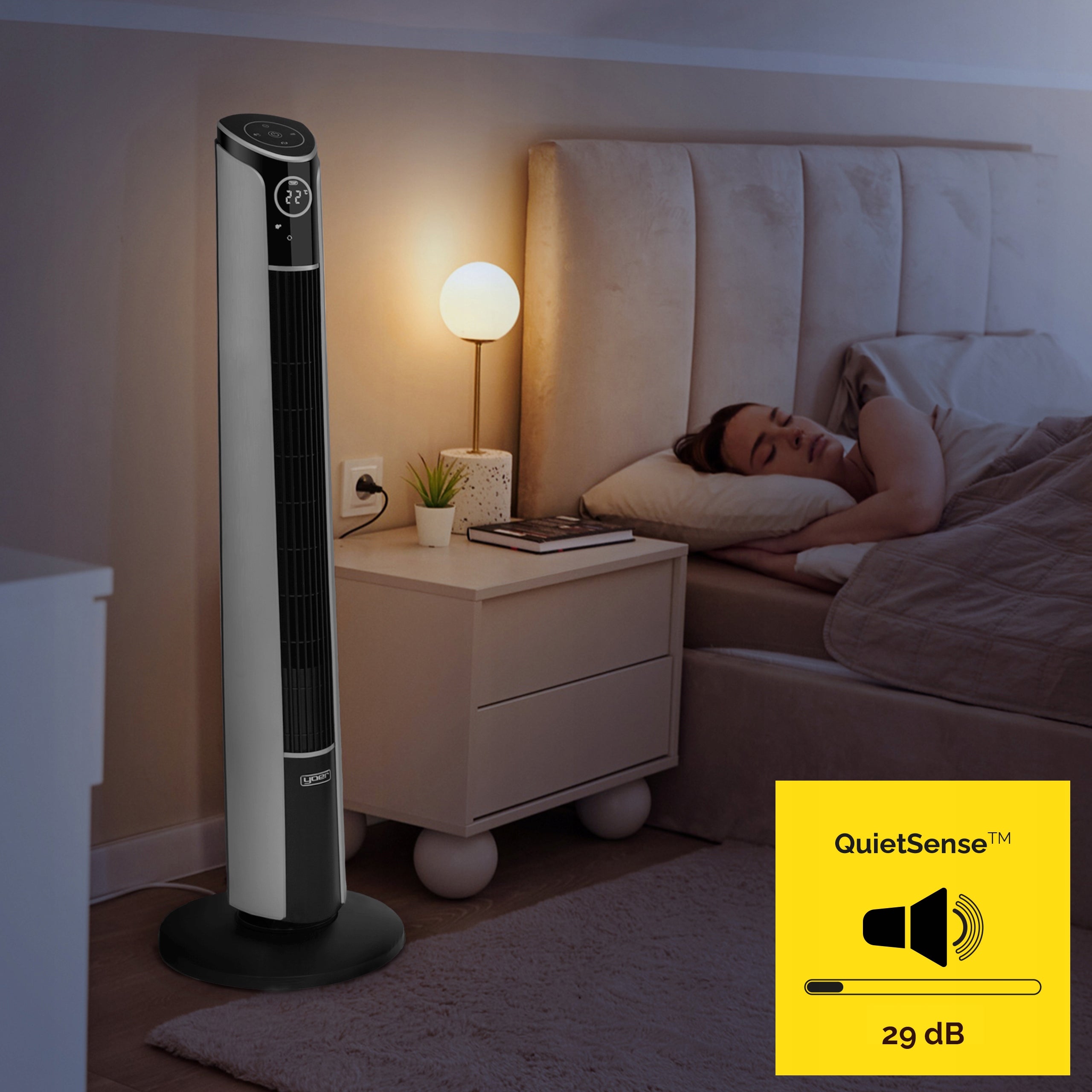 Standing column fan Silent 29dB Yoer 3D +10m range Ionization AROMA Brand Yoer