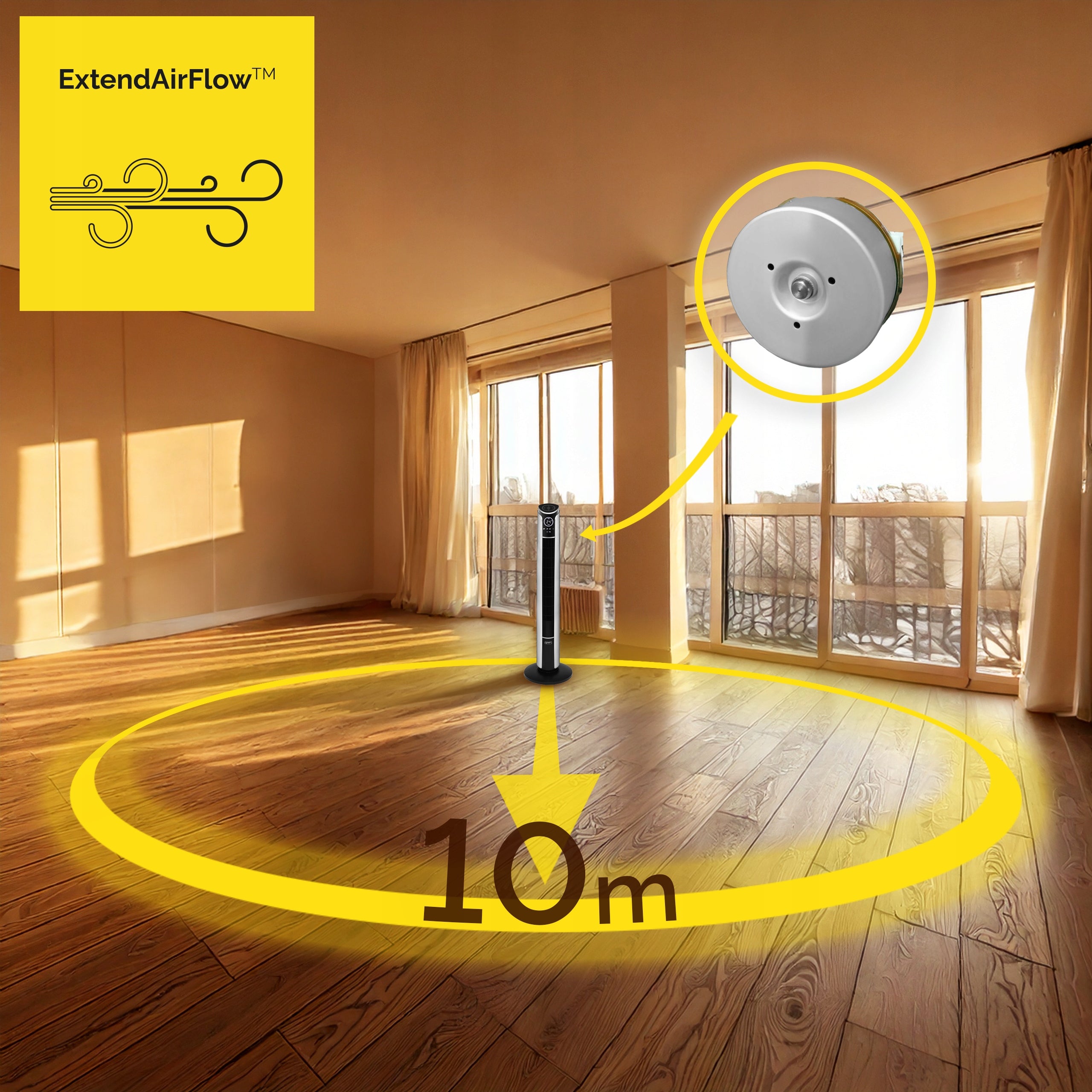 Standing column fan Silent 29dB Yoer 3D +10m range Ionization AROMA Fan type column