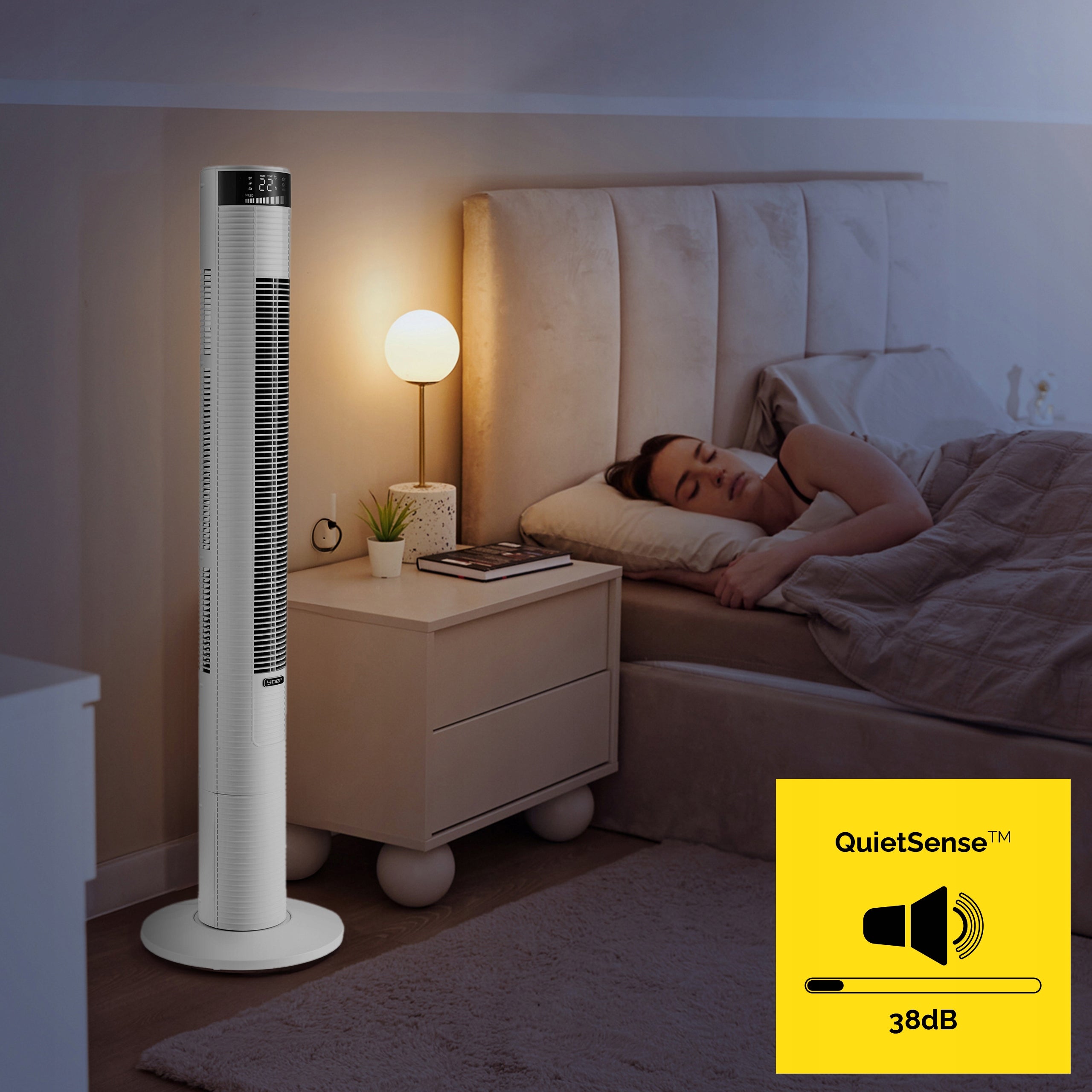 Standing column fan Silent Yoer +10m Range 4 modes Ionization AROMA Model Spiro
