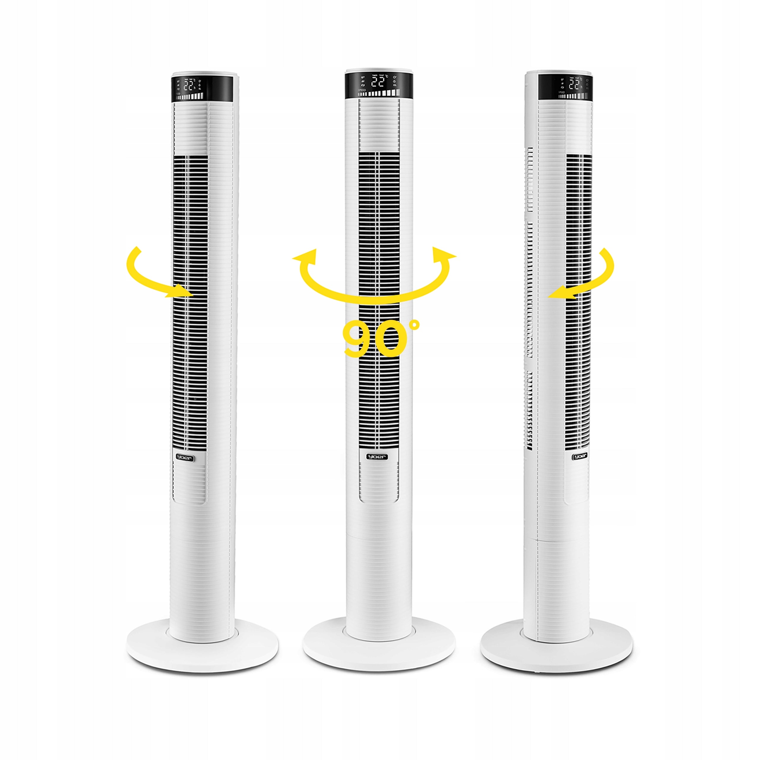 Standing column fan Silent Yoer +10m Range 4 modes Ionization AROMA Power supply mains