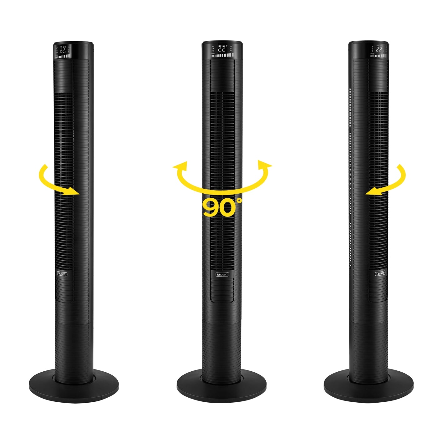 Standing column fan Silent Yoer +10m range 4 modes Ionization AROMA Functions ionization air purification oscillation automatic oscillation timer other