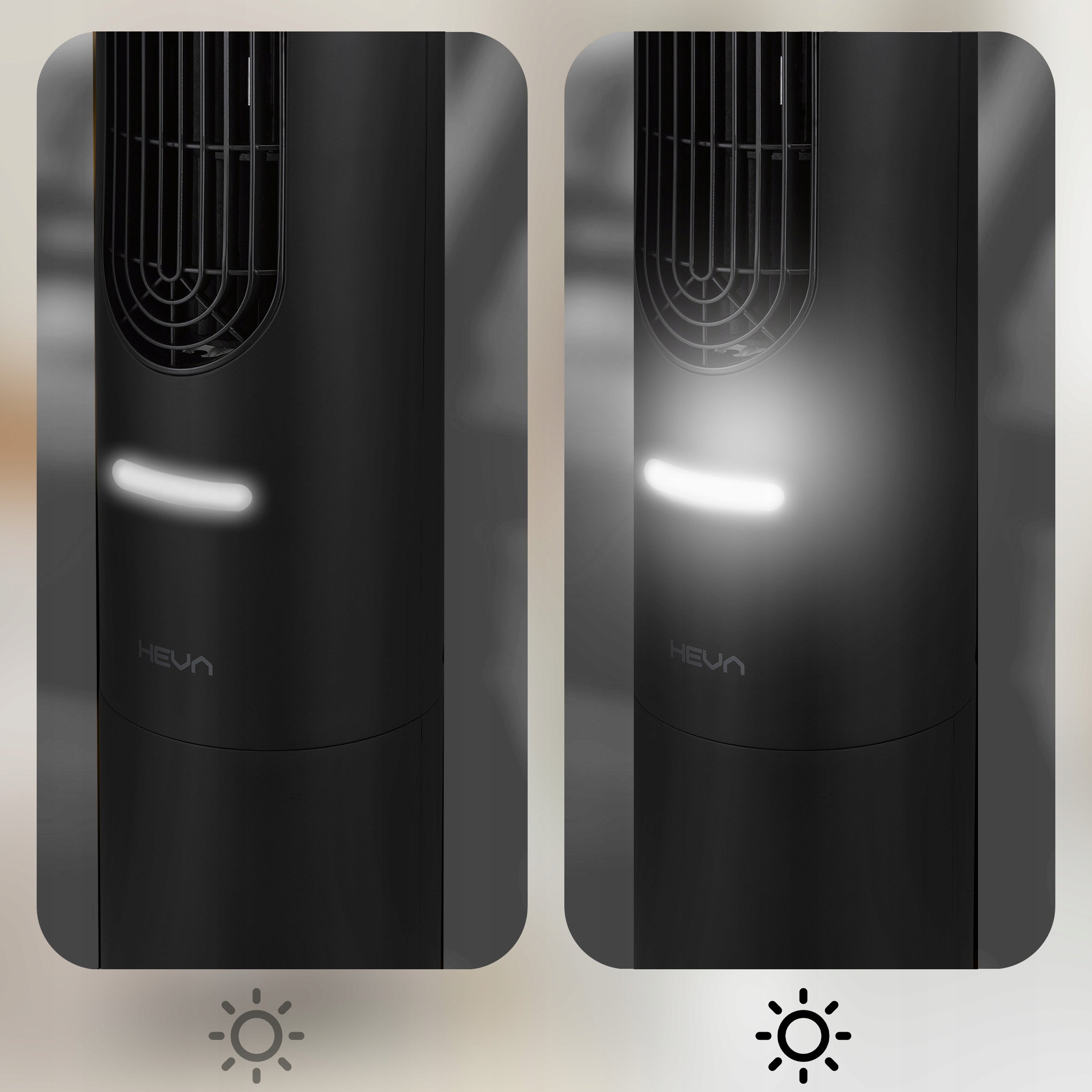 Standing column fan TAVO floor fan 115cm+IONIZATION LED XXL Dominant color black
