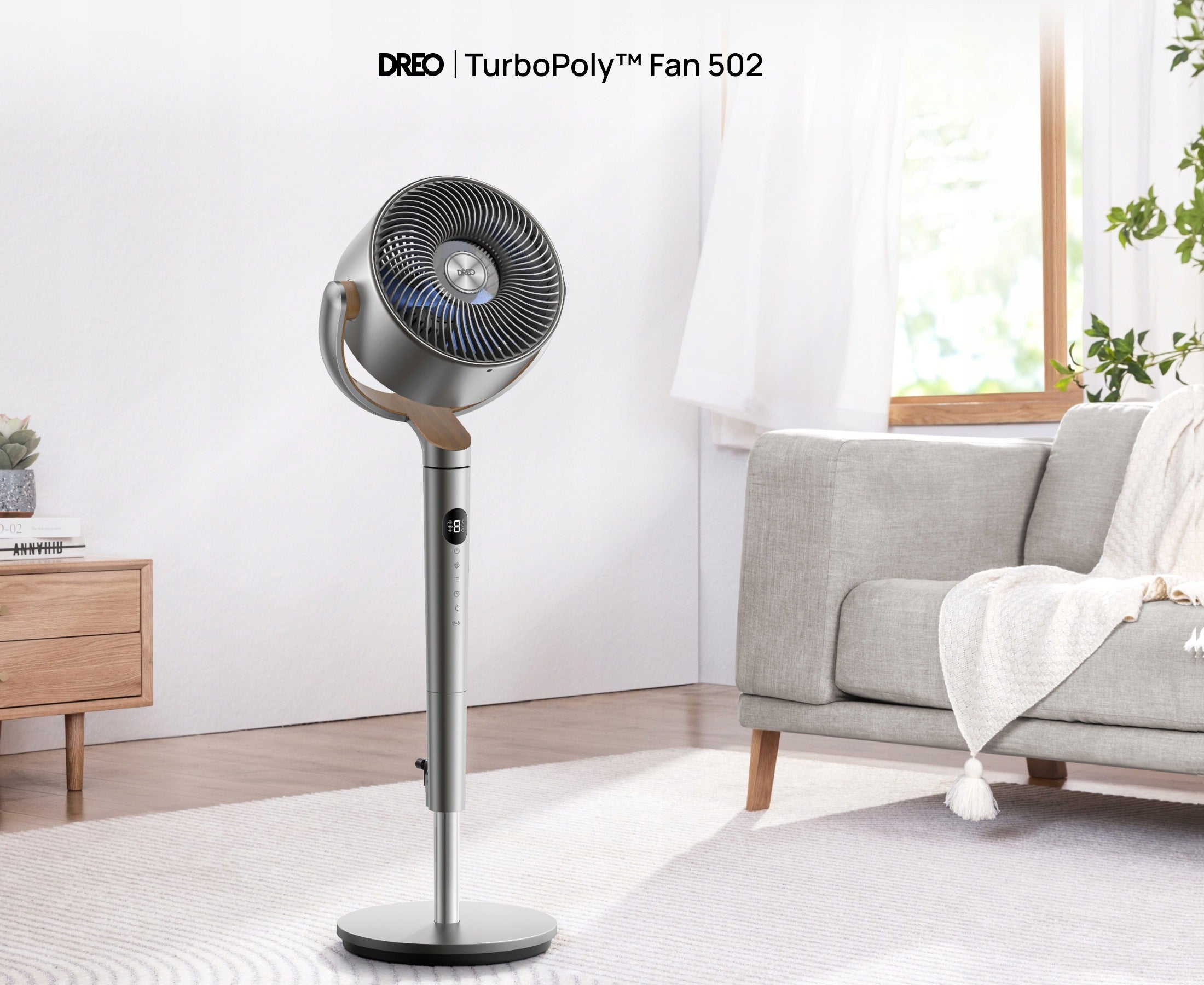 Standing fan DREO TurboPoly Fan 502 Remote control 23 dB 3D oscillation Manufacturer code 810142854276