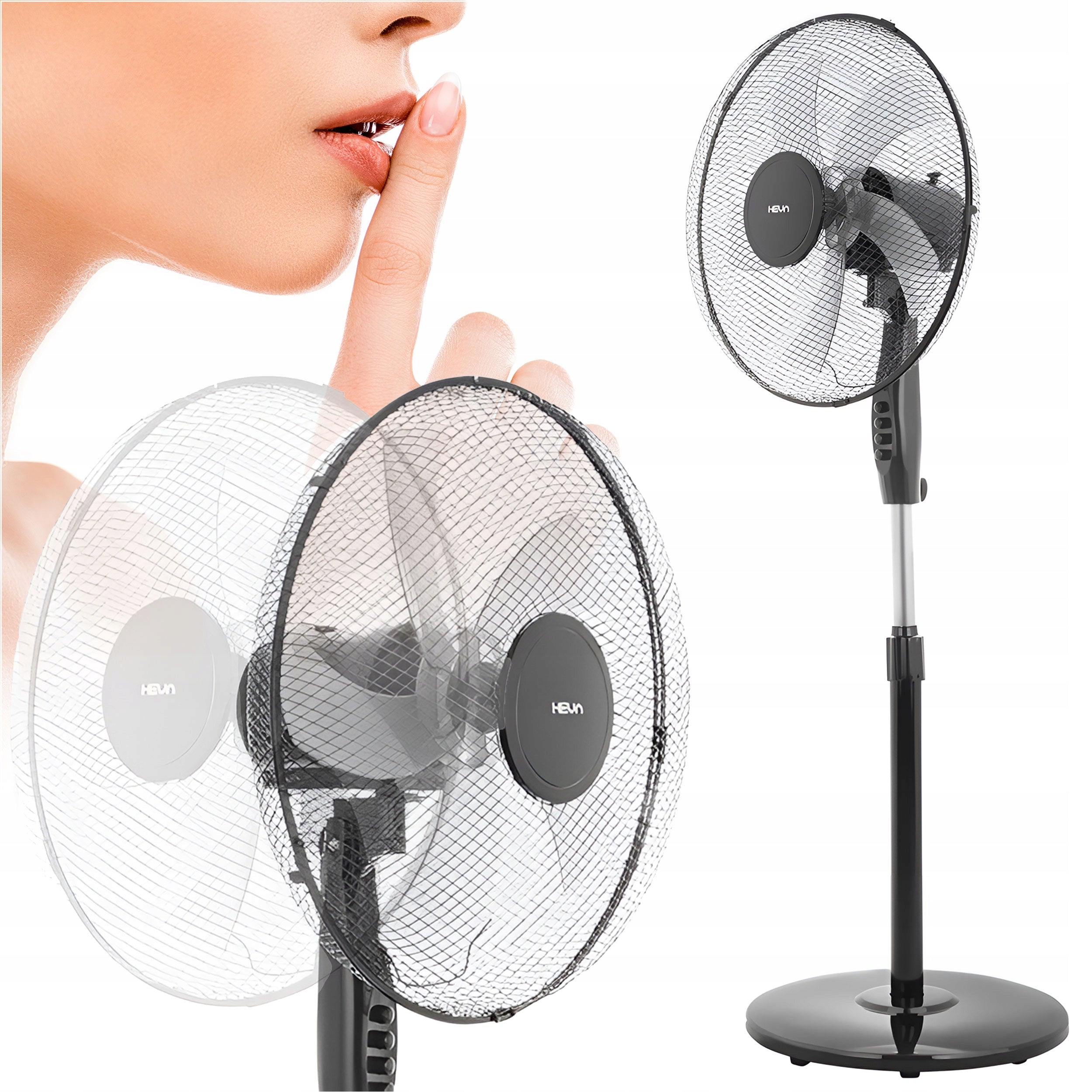 Standing fan floor fan HEVA NOA powerful quiet 5 blades 120cm