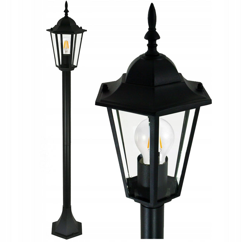 Standing garden lamp Post Lantern E27 LED 110 cm Retro Power supply mains