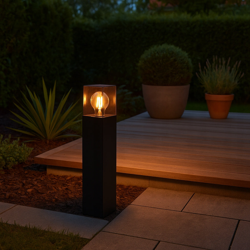 Standing lamp garden LED post 50cm outdoor E27 BLACK Power supply mains