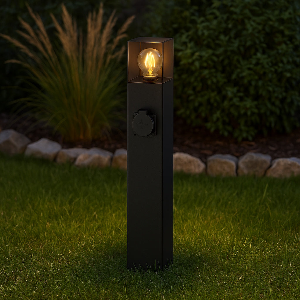 Standing lamp garden post LED 60cm SOCKET 230V outdoor E27 BLACK Brand Masterled