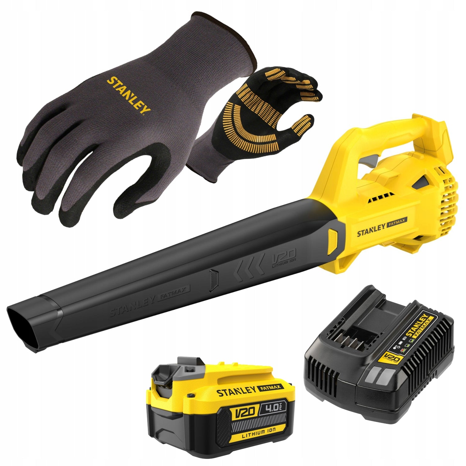 Stanley Cordless Leaf Blower 18V 4Ah Order SFMCBL714M1 + Gloves
