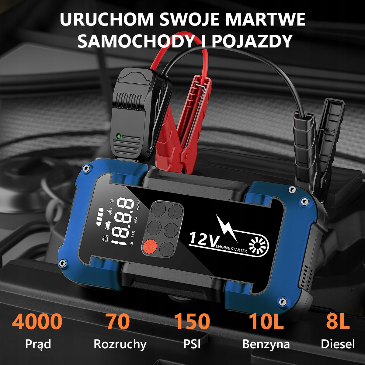 Starter Powerful Jump Starter Booster 4000A Powerbank LED 26800mAh Packaging status original