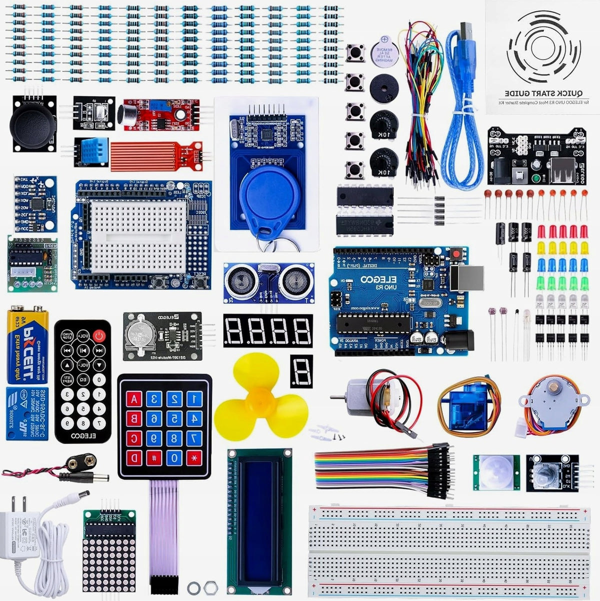 Starter set of more than 200 parts complete design electronics