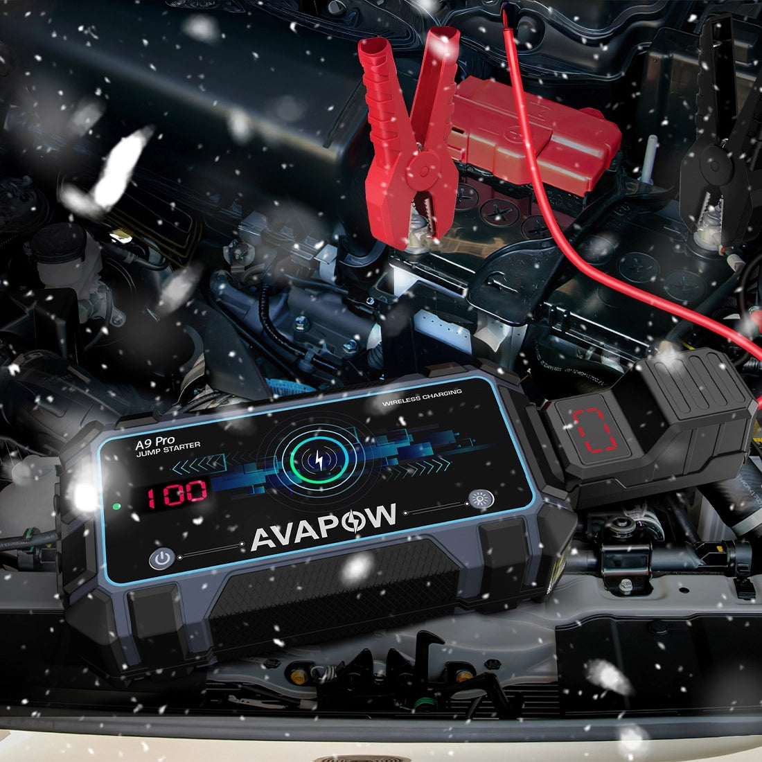 Starting Device 12V 16000mAh 2500A 59Wh IP65 Powerbank Flashlight Avapow Manufacturer code A9 Pro (A27)