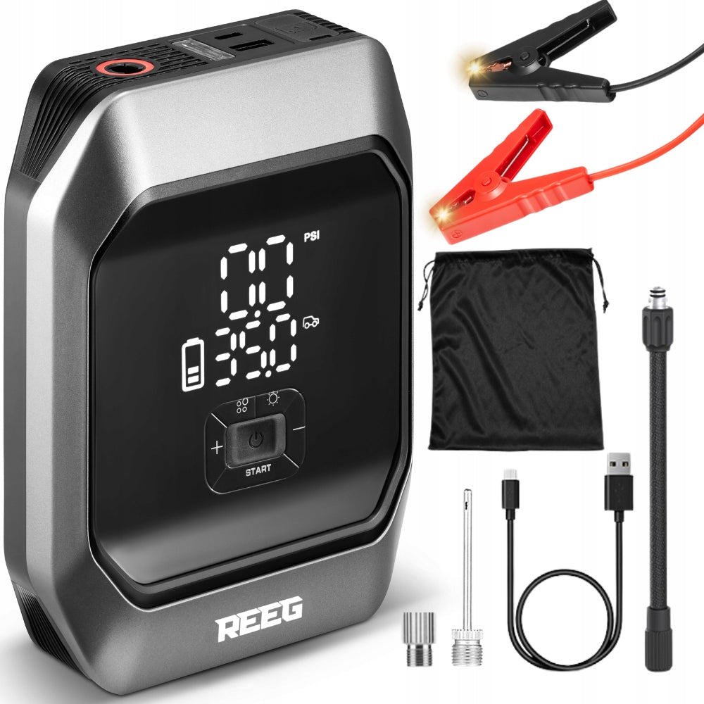 Starting device booster compressor REEG Jump Starter Air Pump 2in1 Brand Reeg