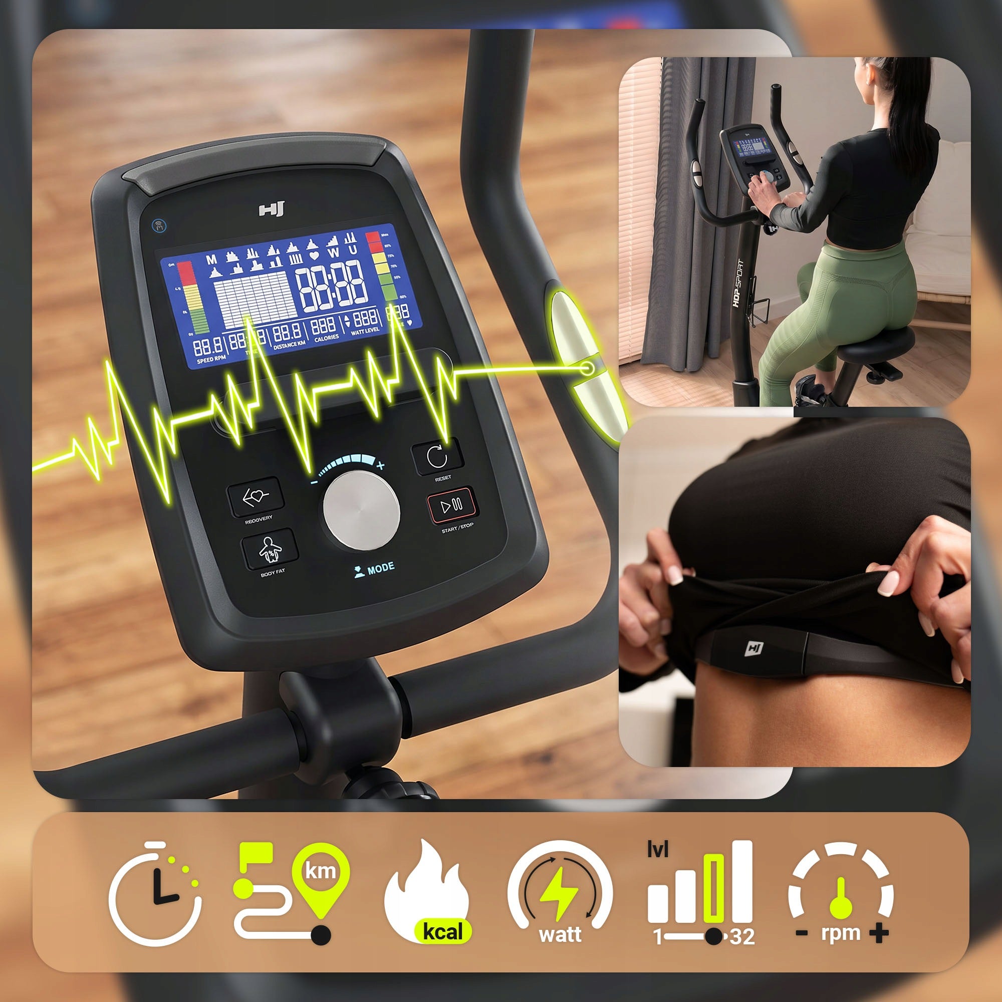 Stationary Bike Electromagnetic Training Applications and Programs Manufacturer code HS-120H
