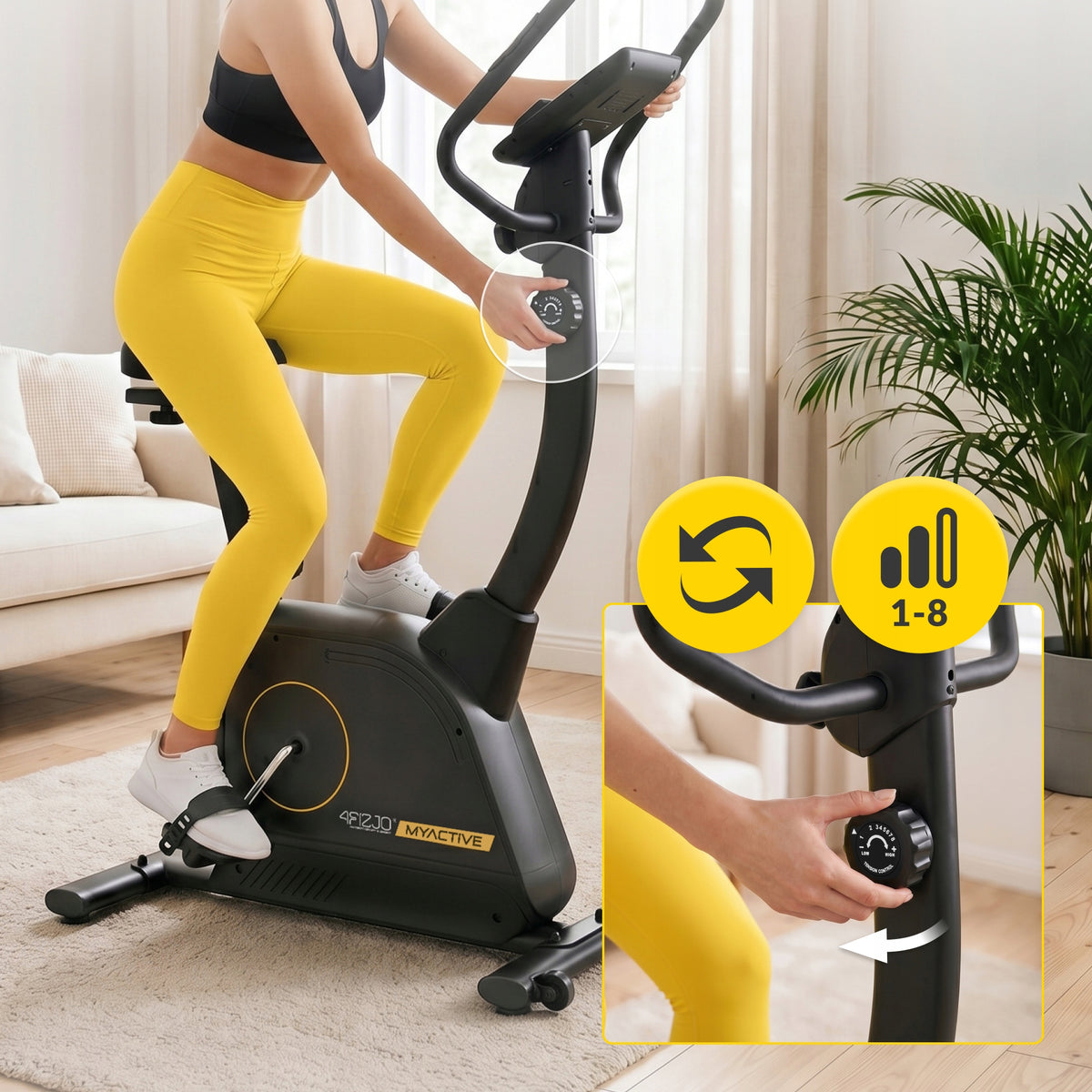 Stationary Bike Magnetic Home Exercise Training Bike Vertical Manufacturer code Rower stacjonarny magnetyczny MY-ACTIVE