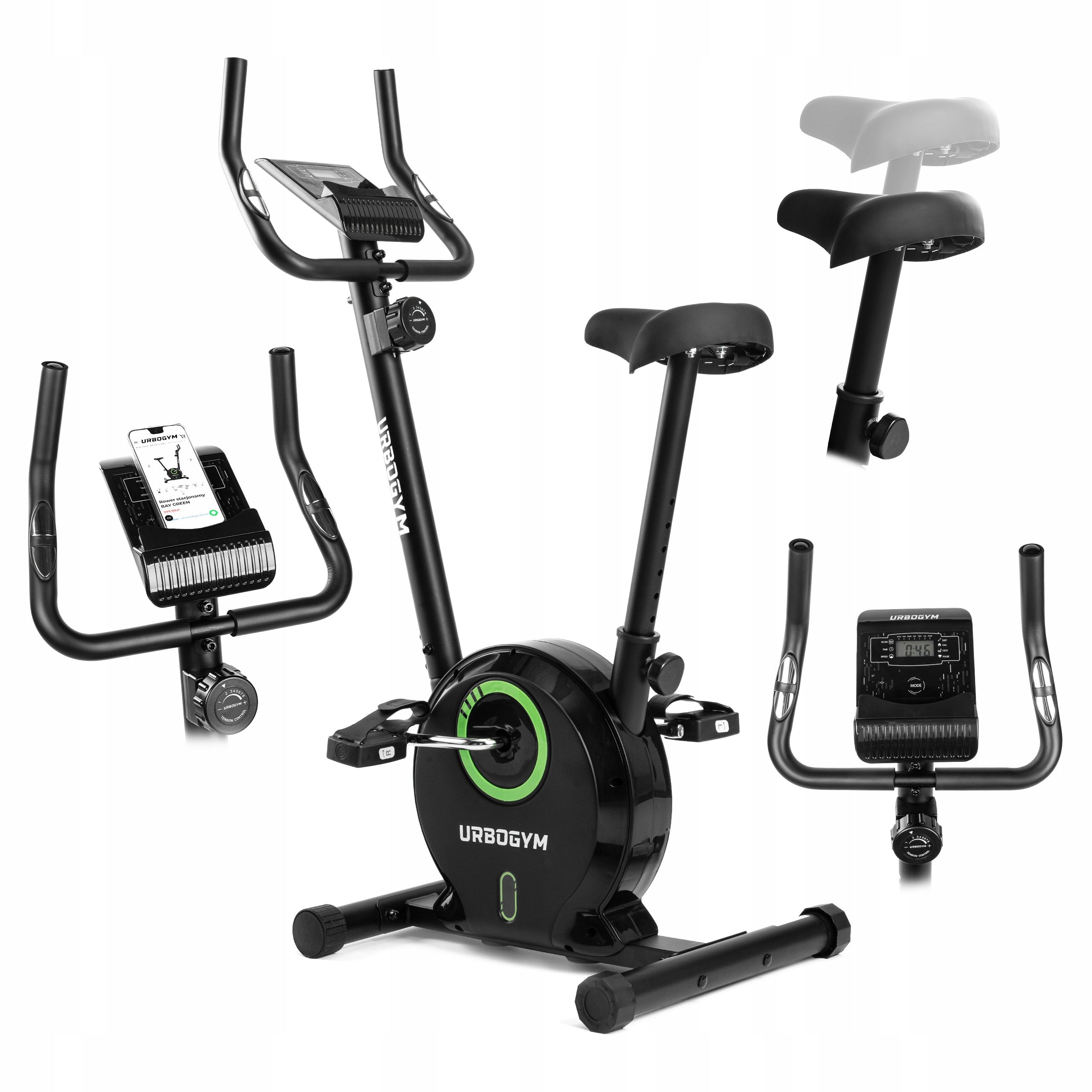 Stationary Bike Magnetic Mini Home Training Bike BAY GREEN
