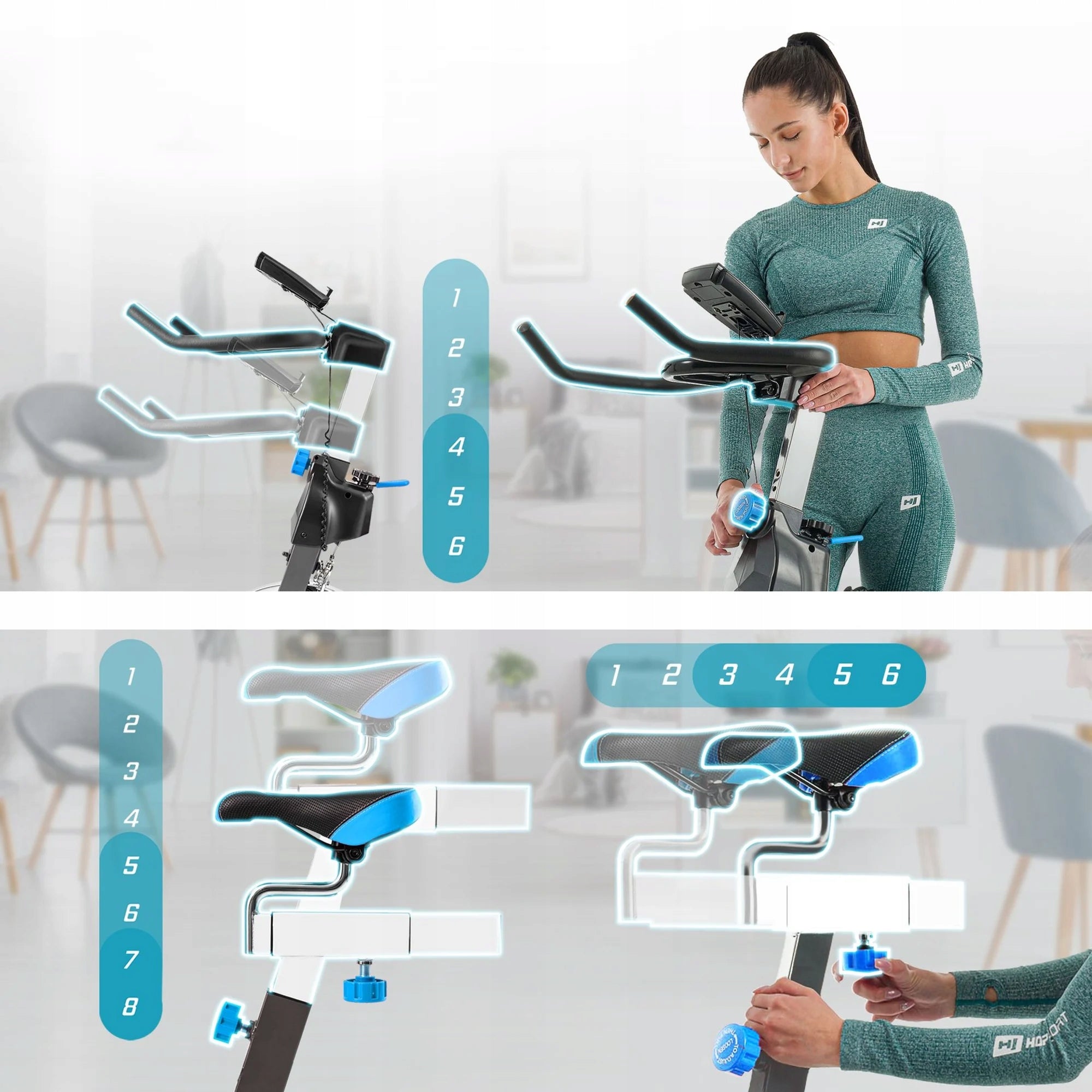 Stationary Bike Mechanical Spinning Bravo Hop Sport wheel 18kg Brand Hop-Sport