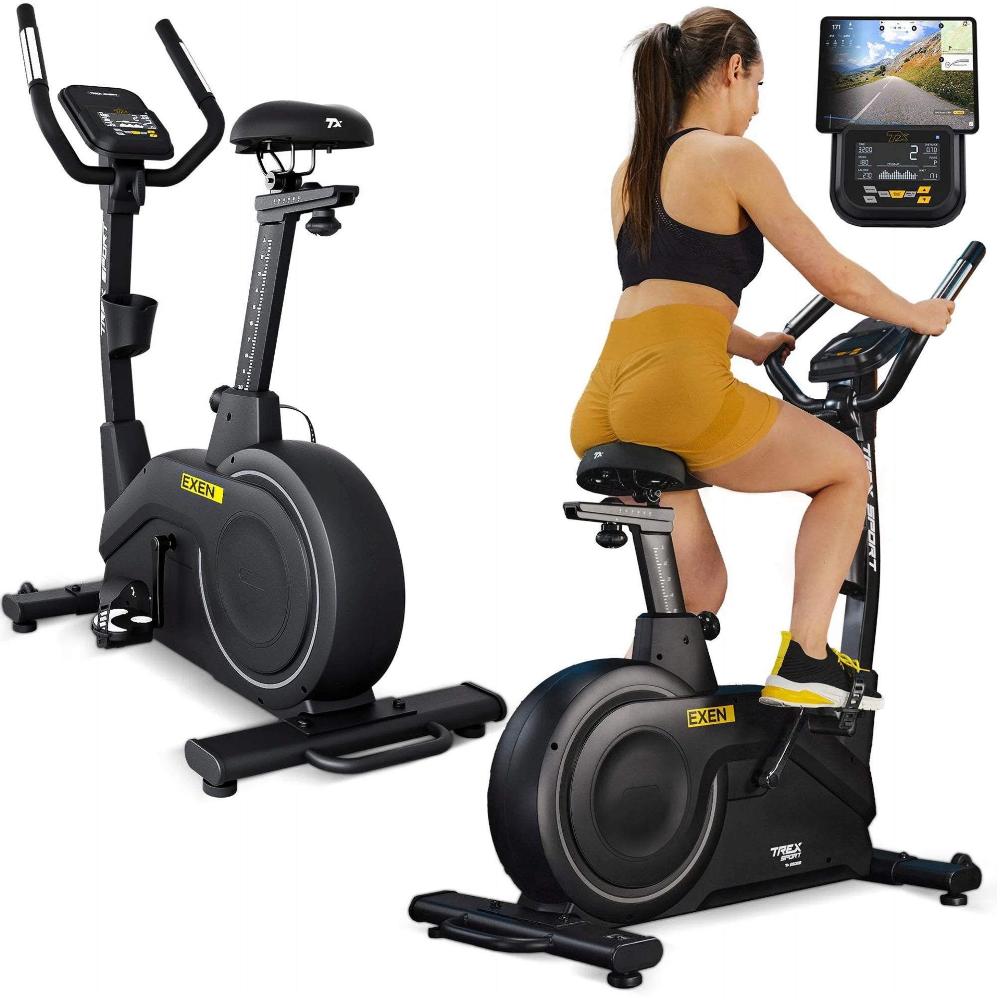 Stationary bike home exercise bike app Trex Sport