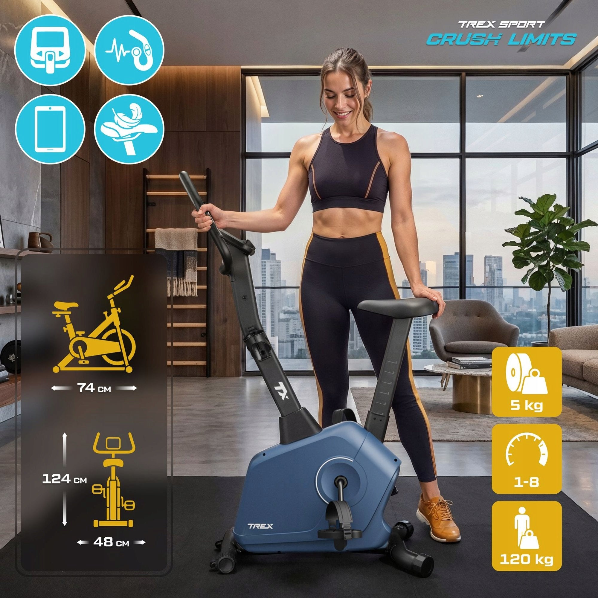 Stationary bike magnetic exercise bike home fitness Trex Sport Packaging status original