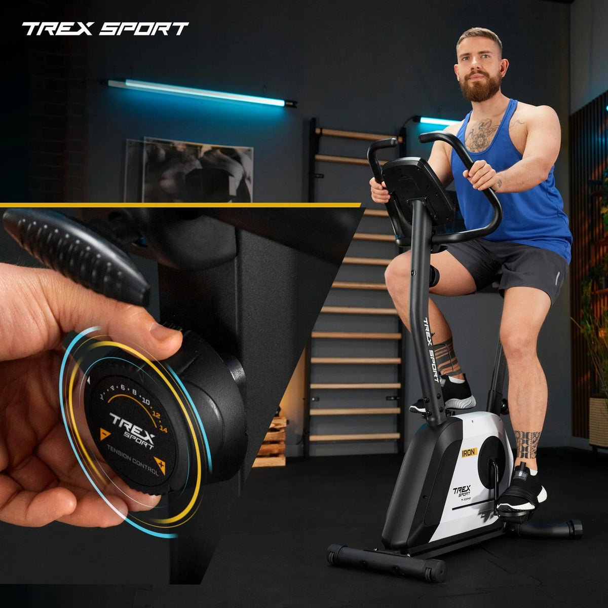 Stationary exercise bike home exercise bike vertical Trex Sport Packaging status original