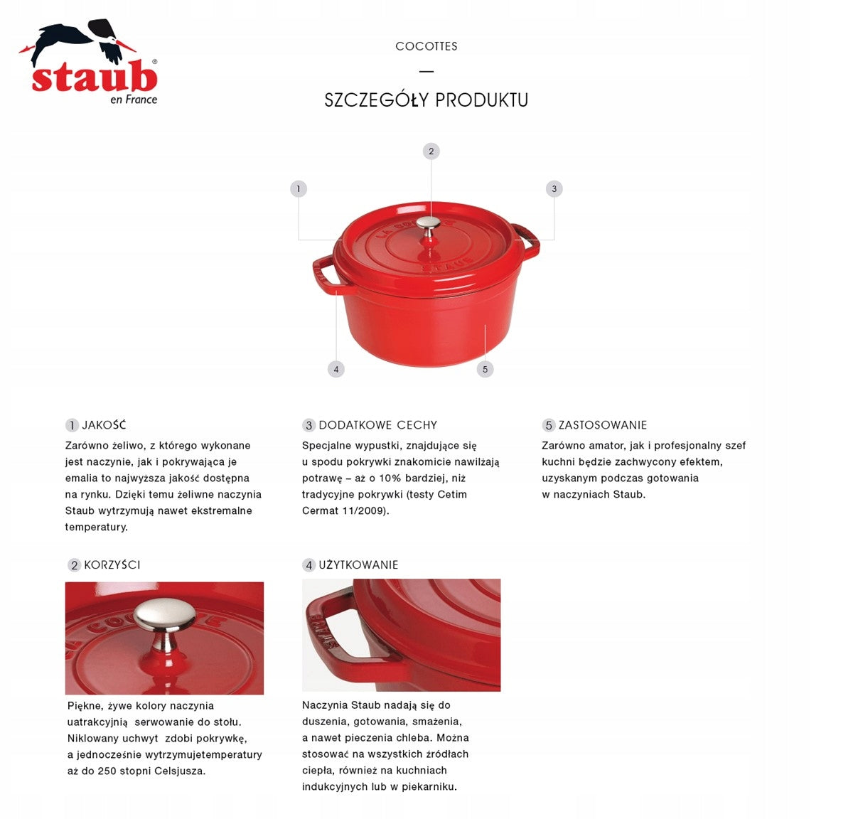Staub La Cocotte Cast iron pot 3.8 ltr, graphite Brand Staub