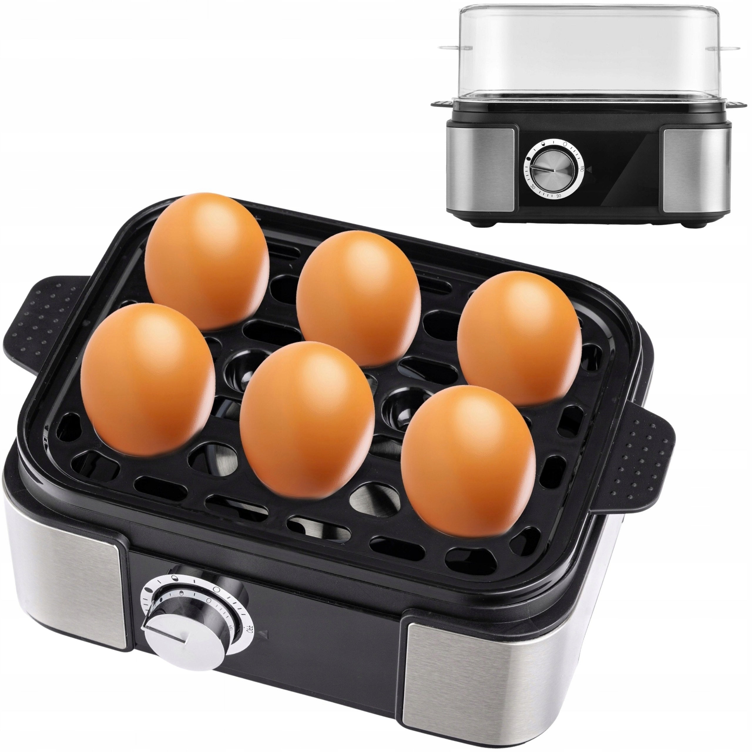 Steam Egg Cooker 6 Eggs 400W Degree Adjustment 5 LED Programs Automatic