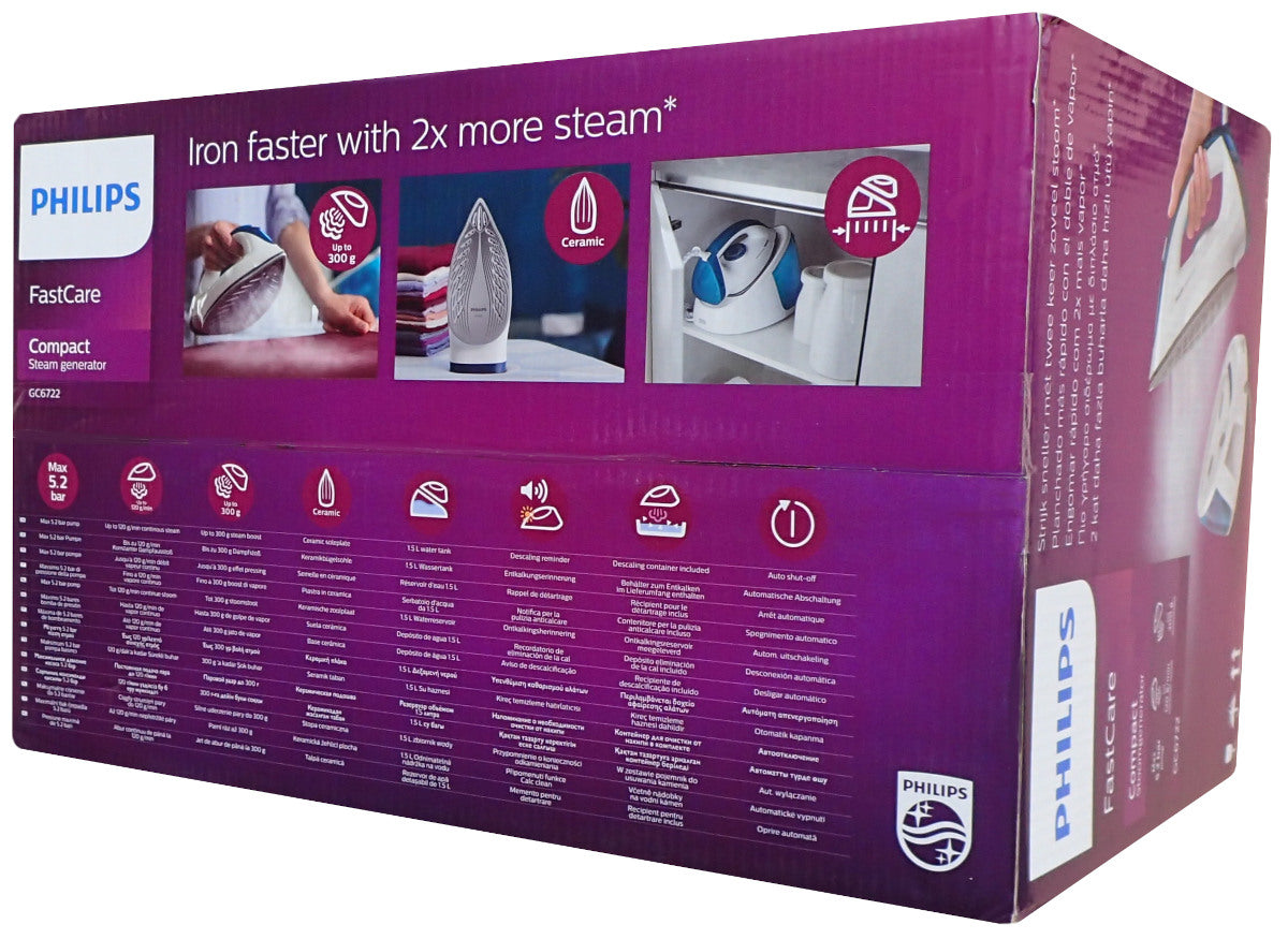Steam Generator Iron Steam Station Philips GC6722/20 FastCare Compact Manufacturer code GC6722/20
