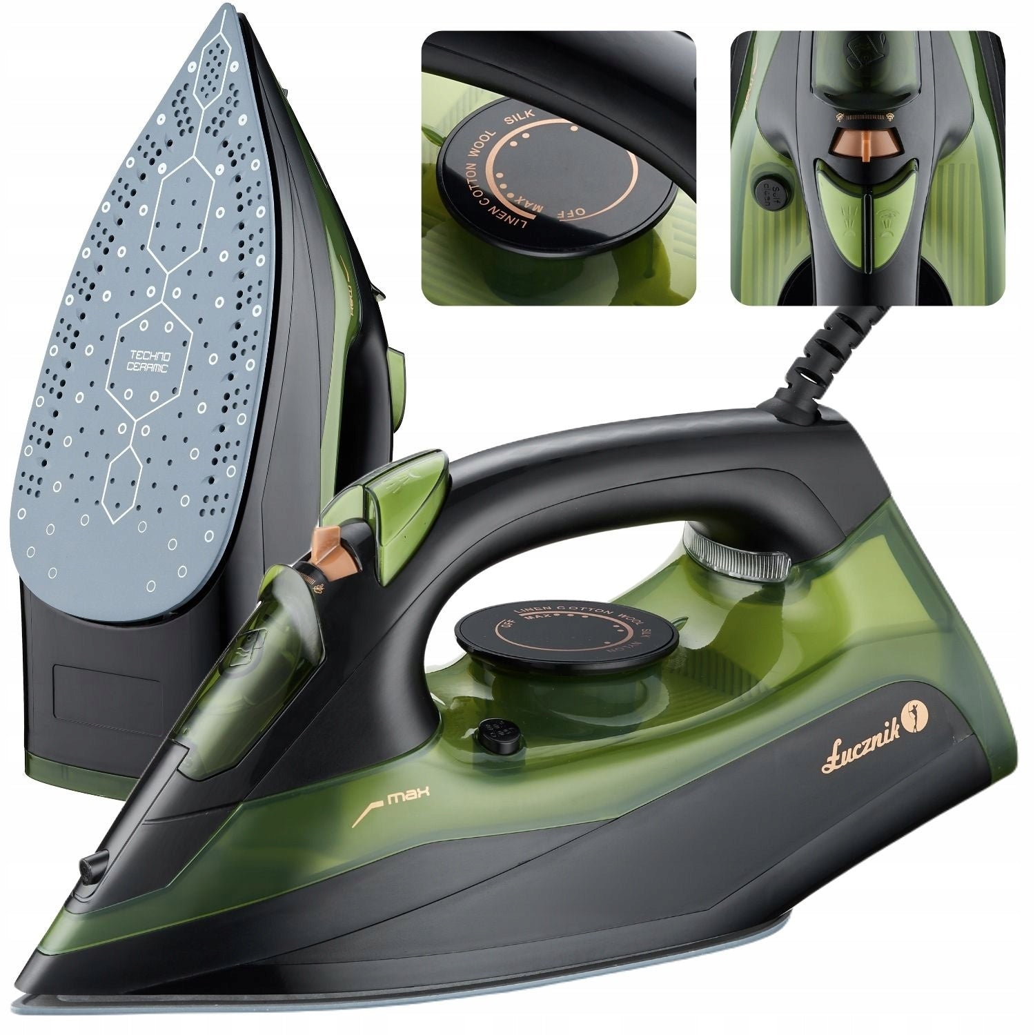 Steam Iron 3000W Ceramic Strong Impact Vertical Steam Anti Calc Power Packaging status original
